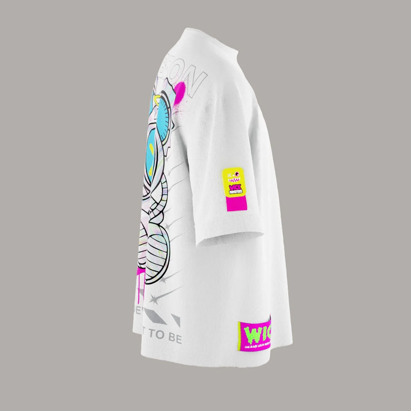 SPACE WHITE OVERSIZED T-SHIRT!