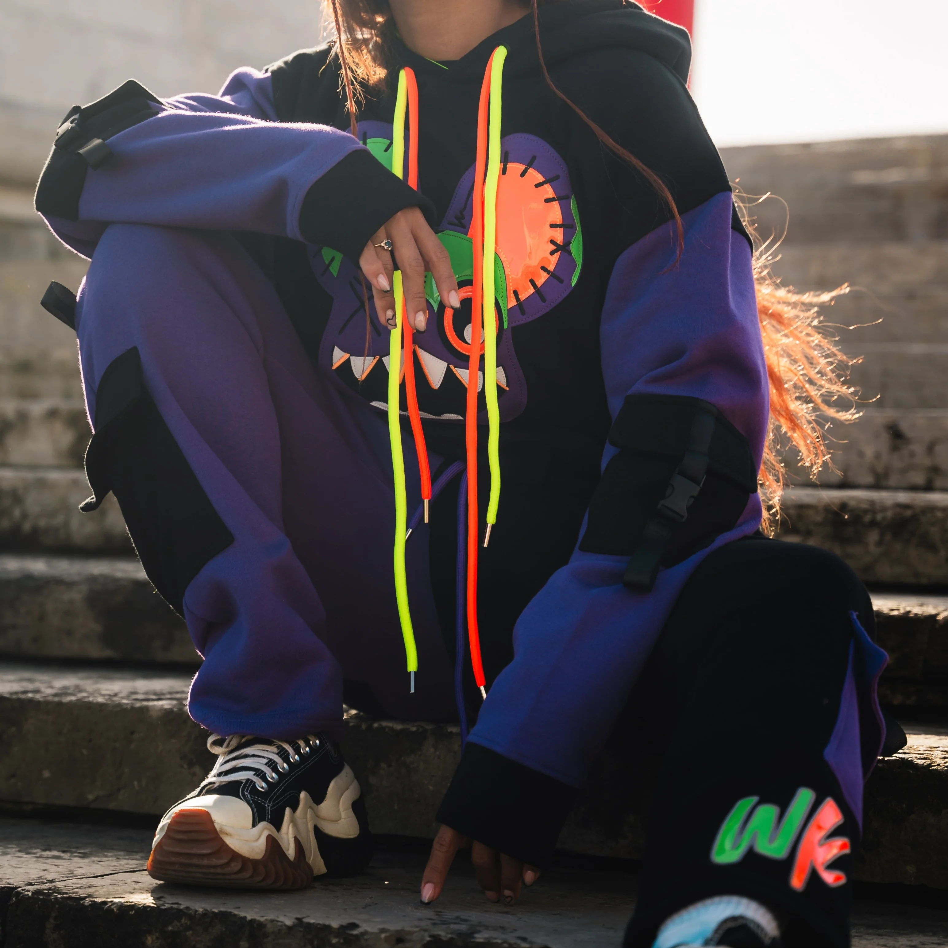 PURPLE & BLACK HOODIE!