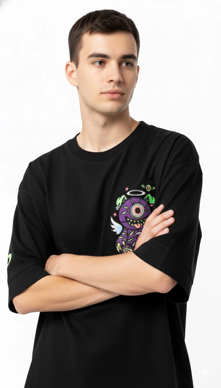 T-SHIRT OVERSIZED WARLOCK BLACK