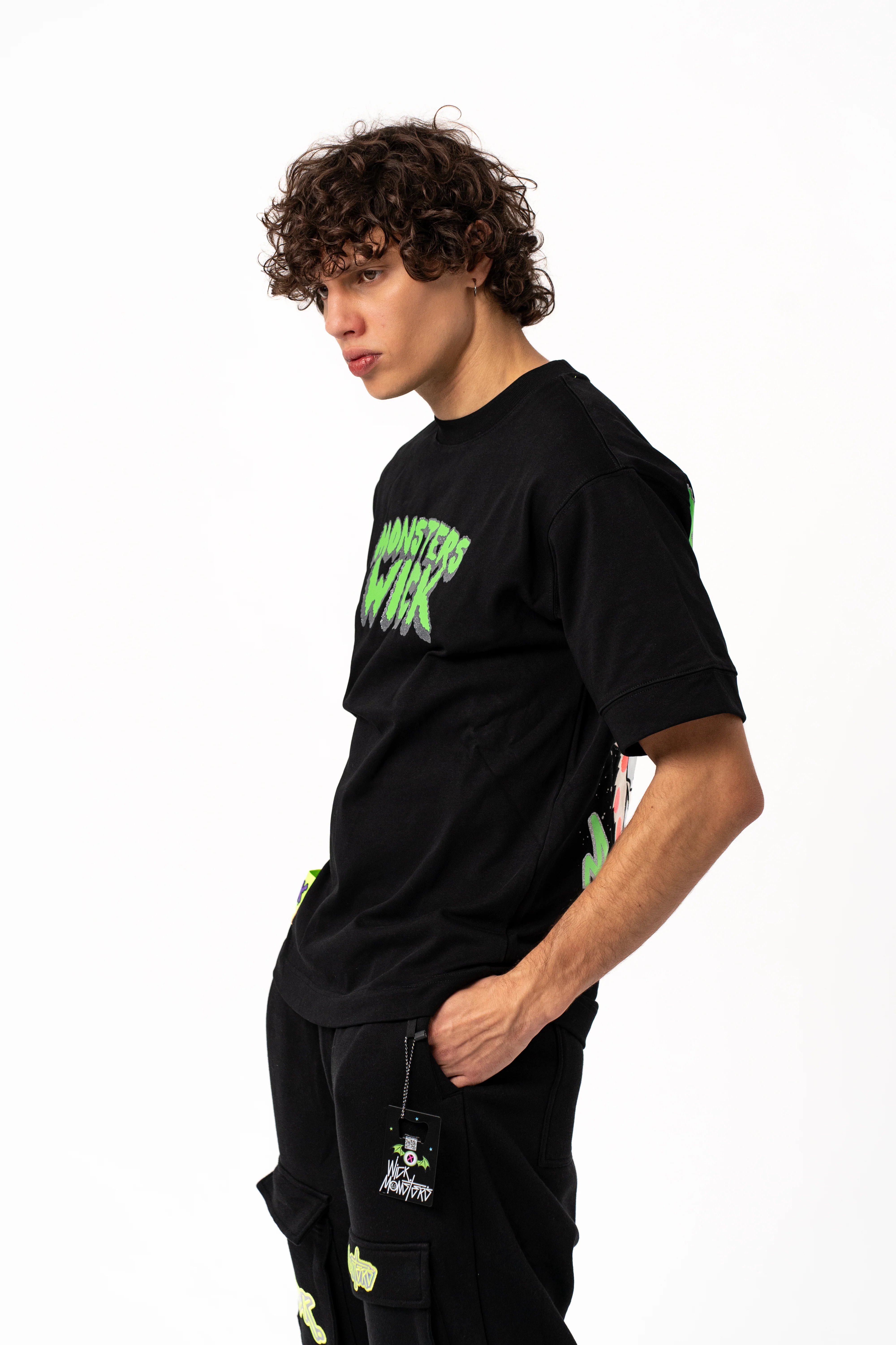 T-SHIRT OVERSIZED 3D GLASS BLACK