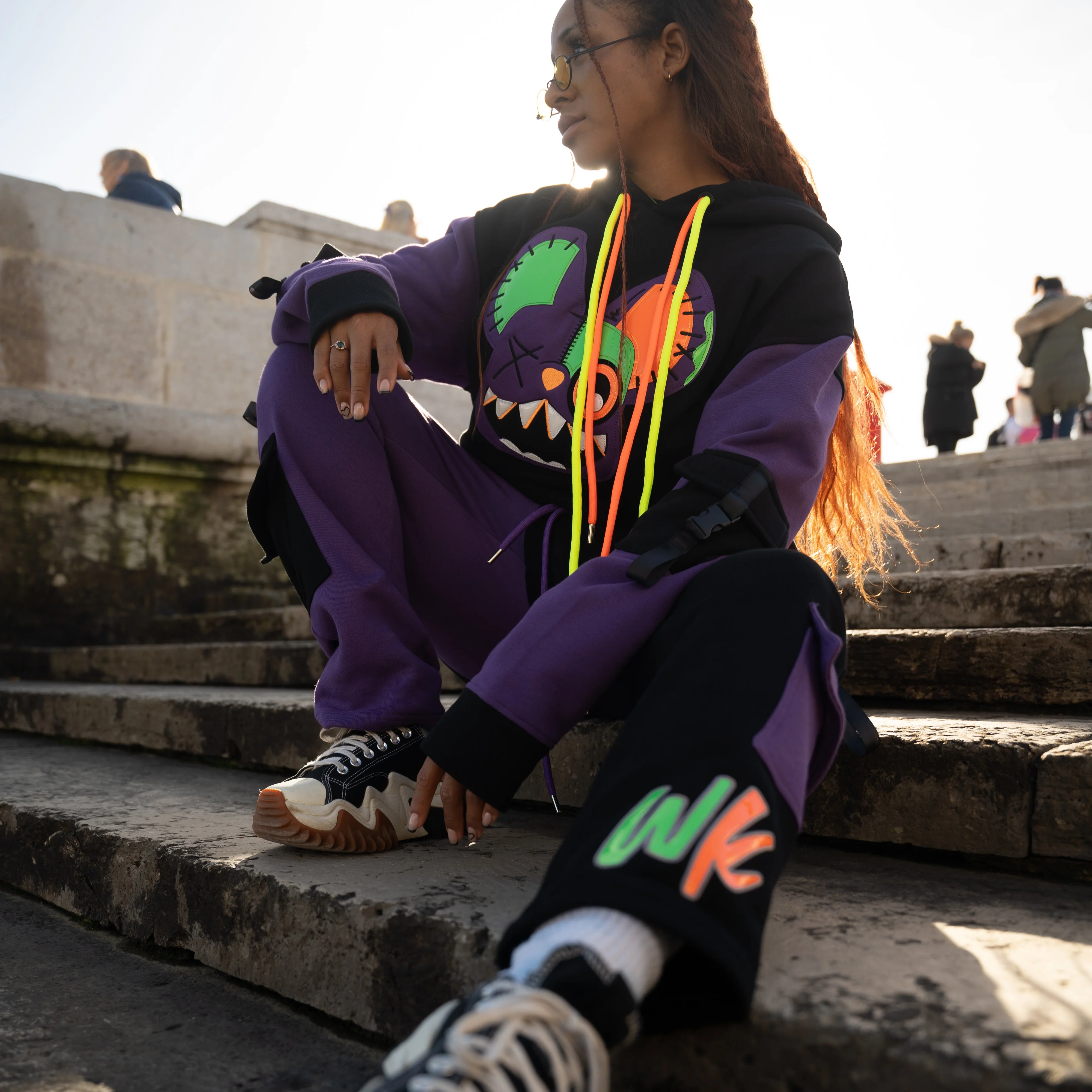 PURPLE & BLACK SWEATPANTS!