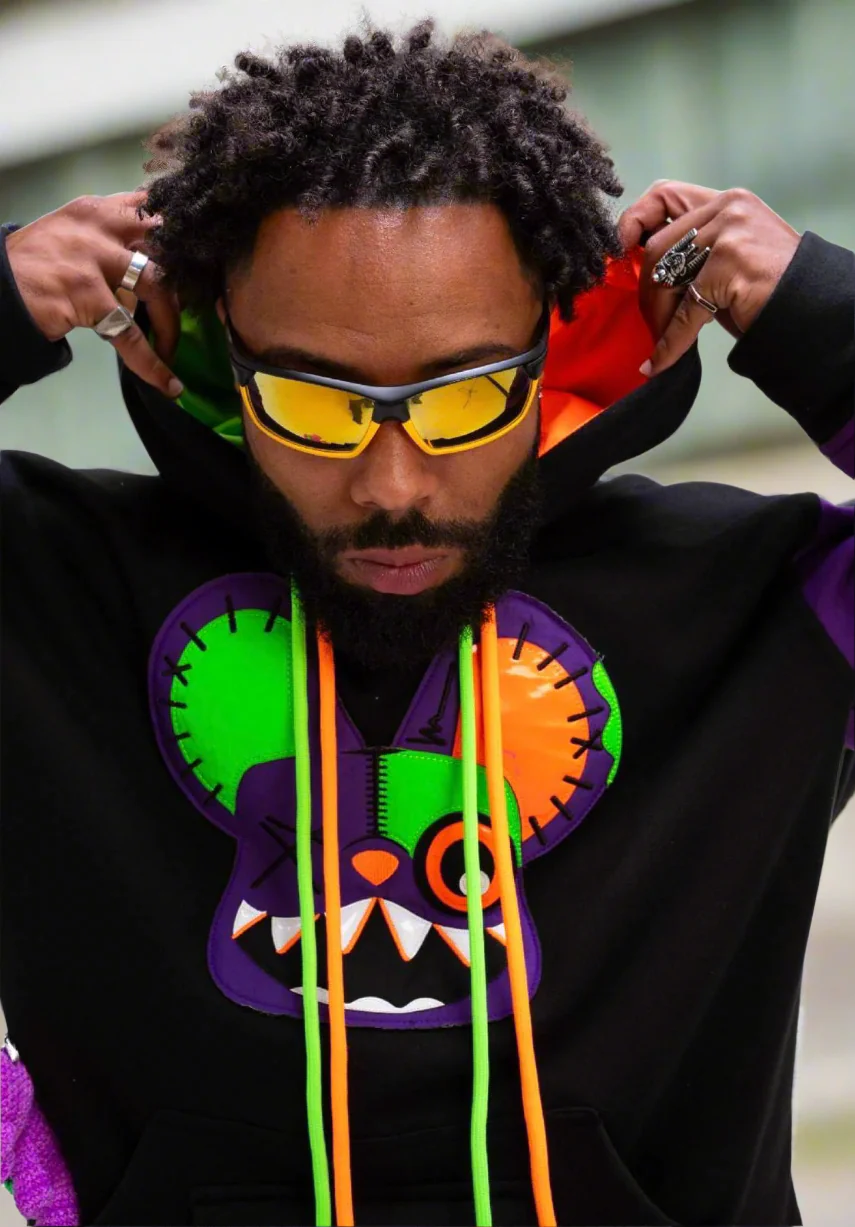 PURPLE & BLACK HOODIE!