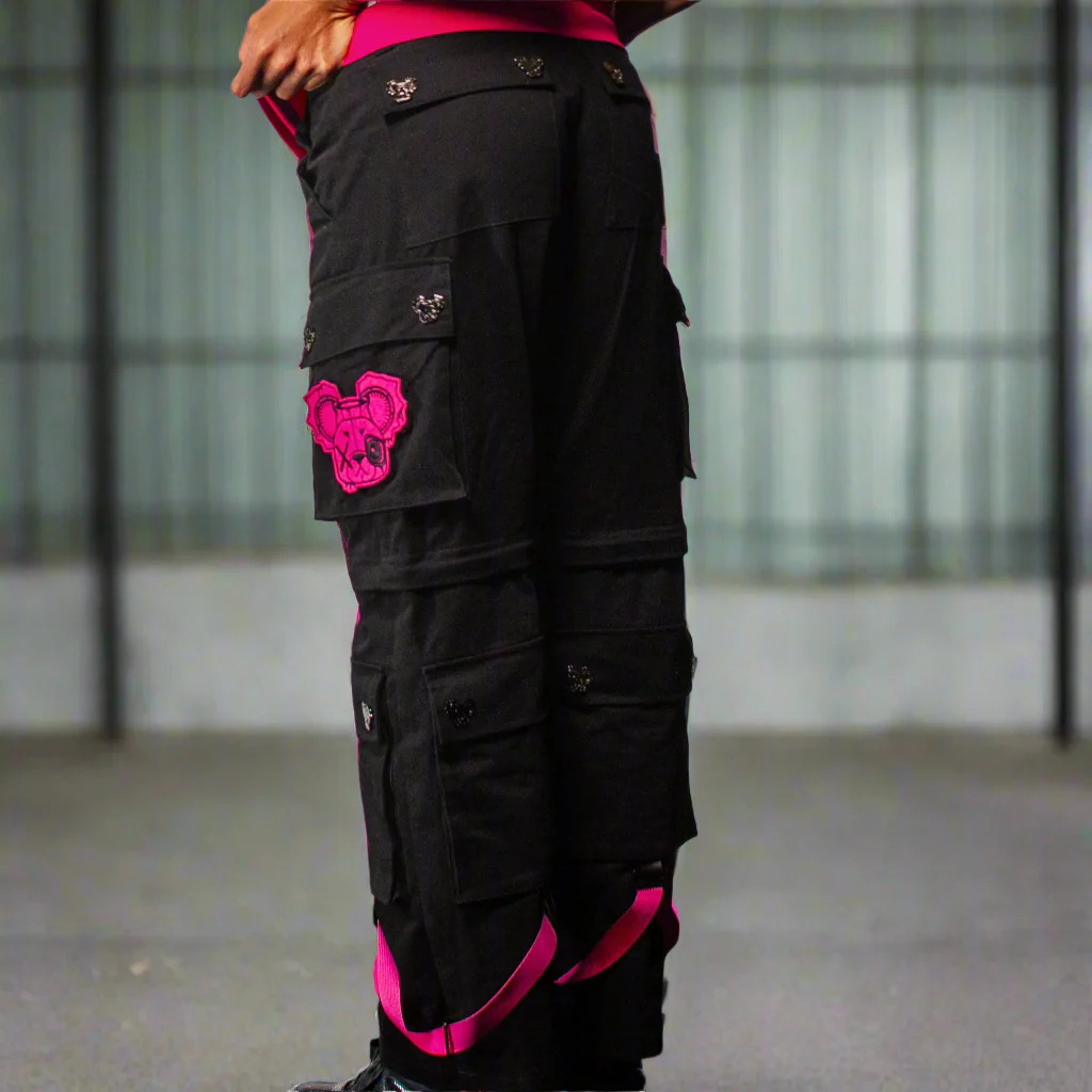 CARGO NR PANTS BLACK & PINK