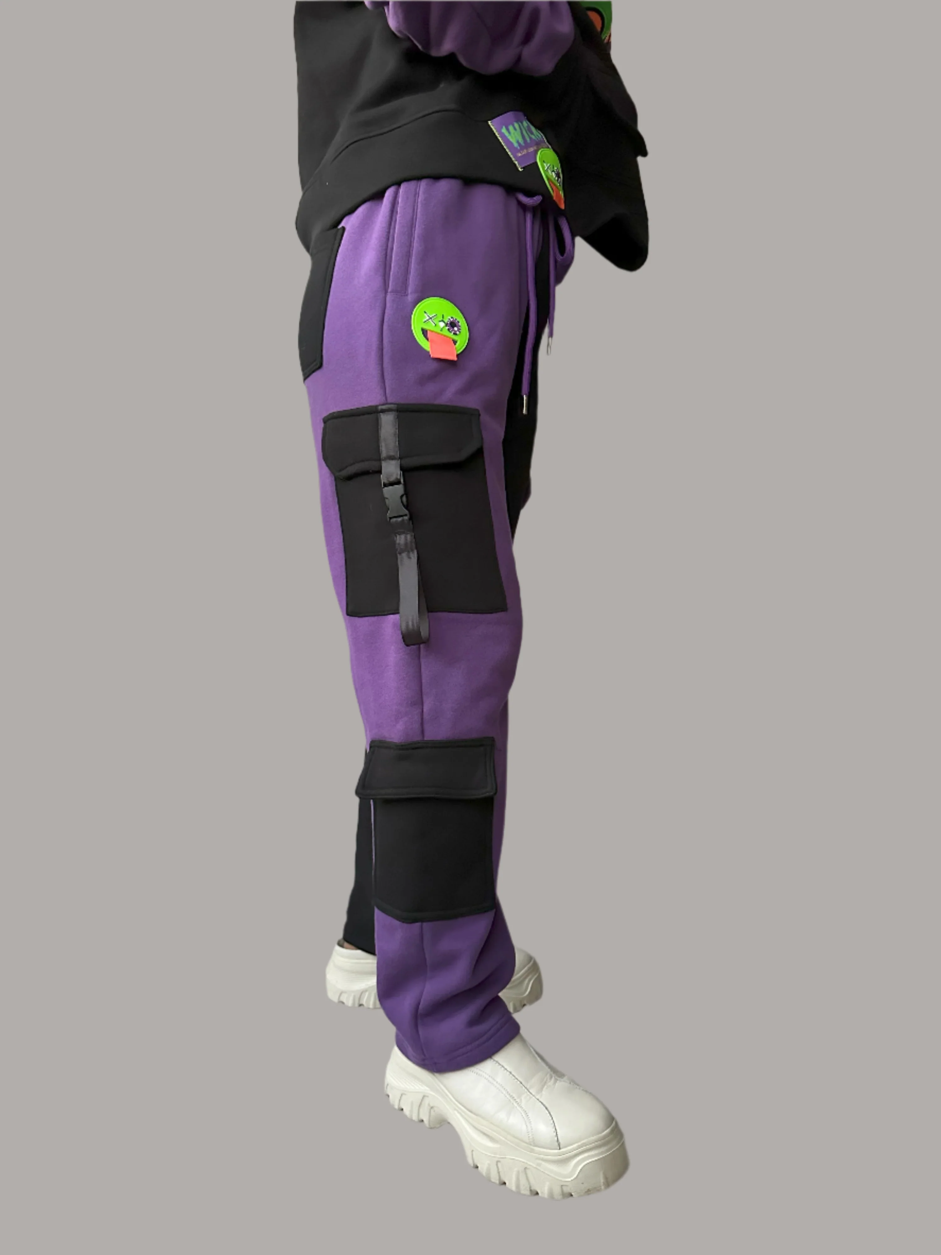 PURPLE & BLACK SWEATPANTS!