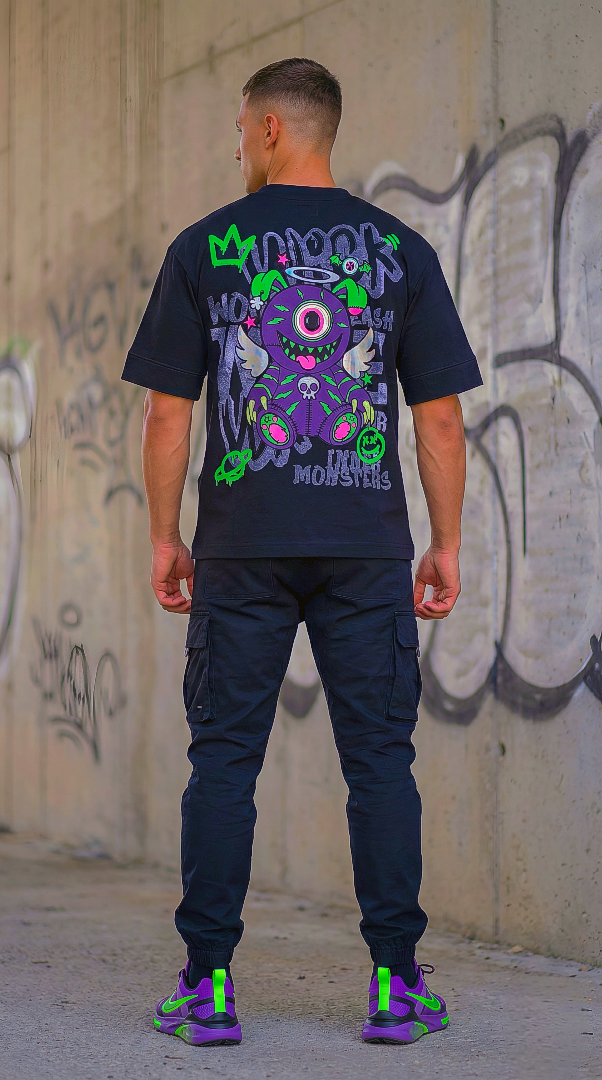 T-SHIRT OVERSIZED WARLOCK BLACK