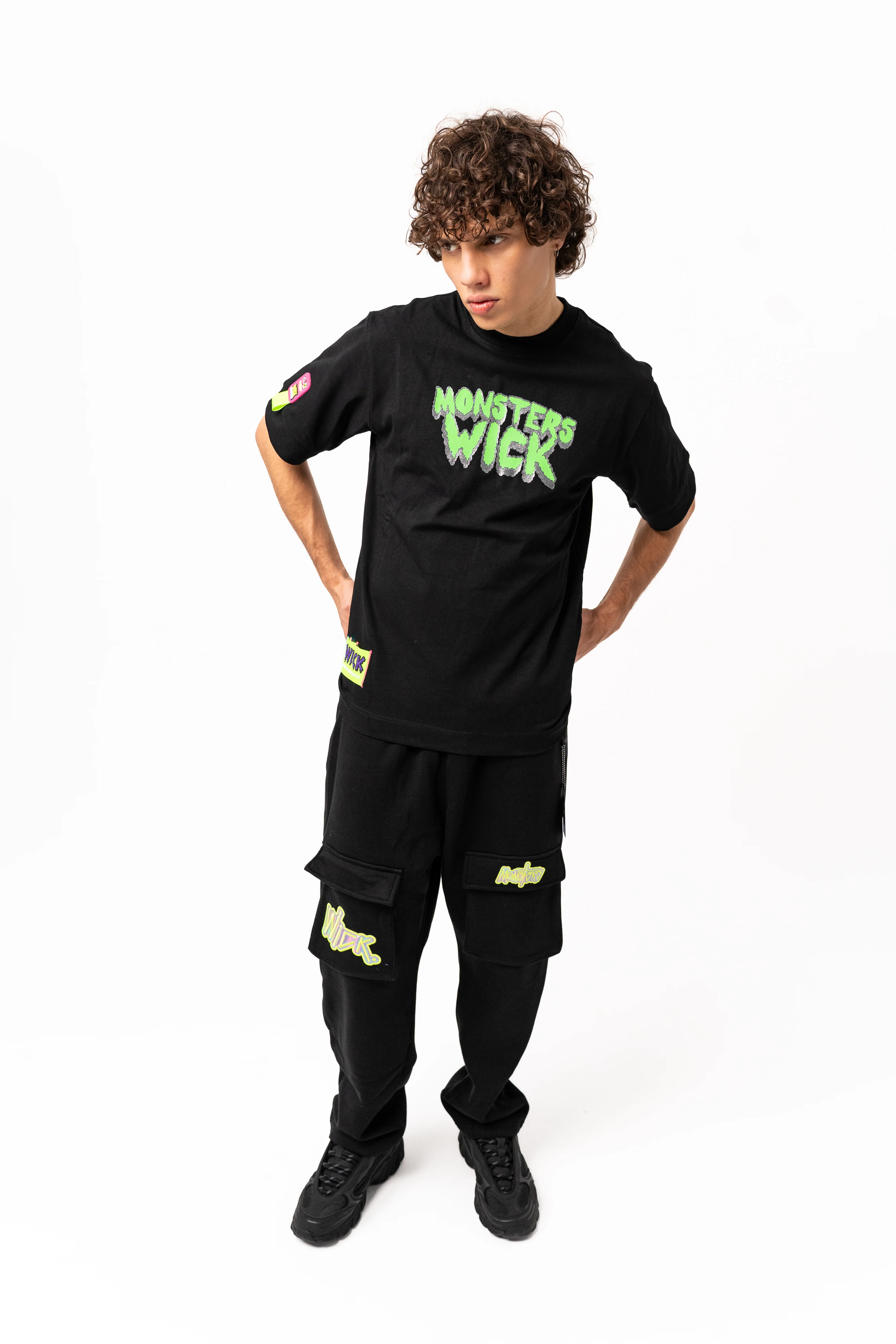 T-SHIRT OVERSIZED 3D GLASS BLACK