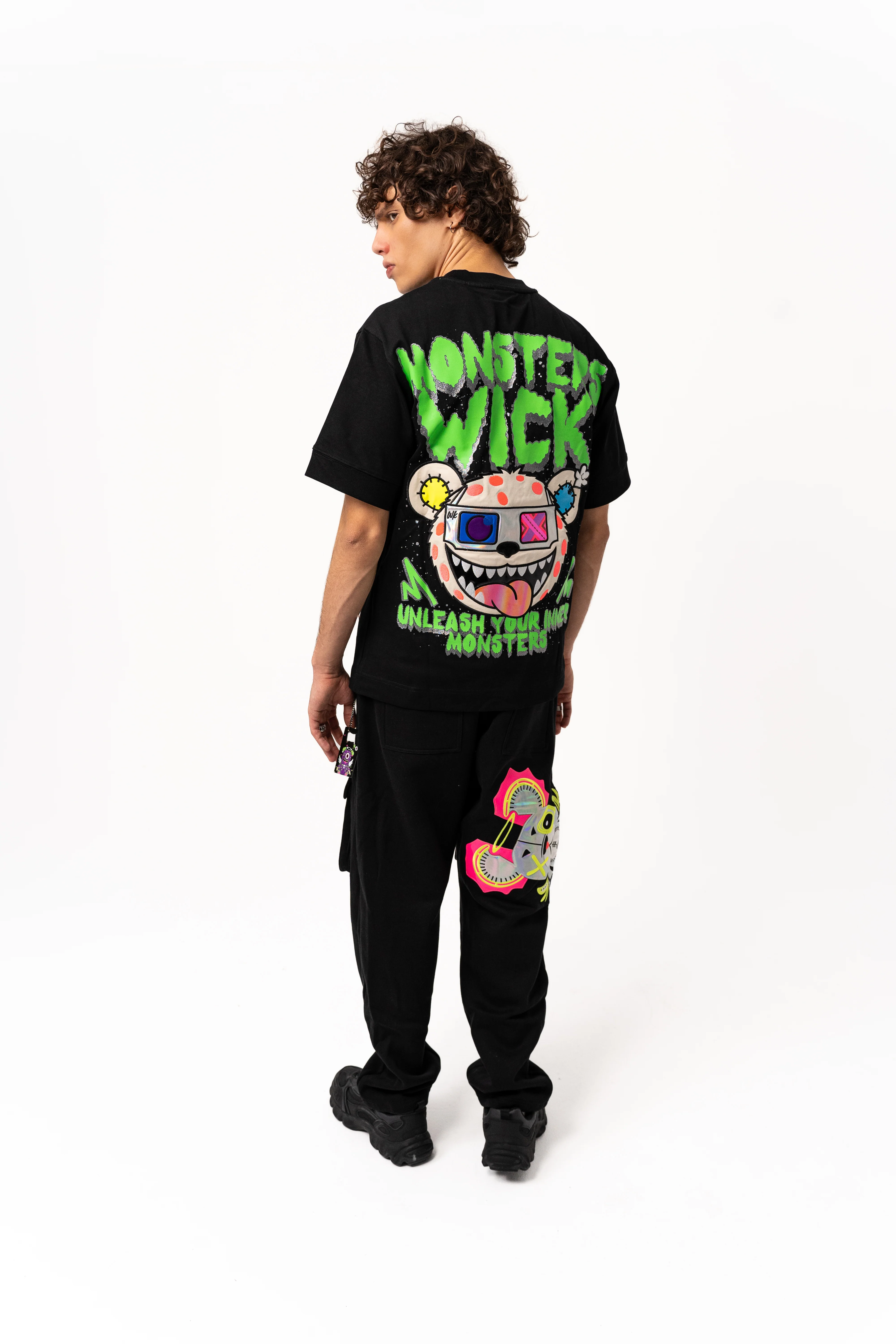 T-SHIRT OVERSIZED 3D GLASS BLACK