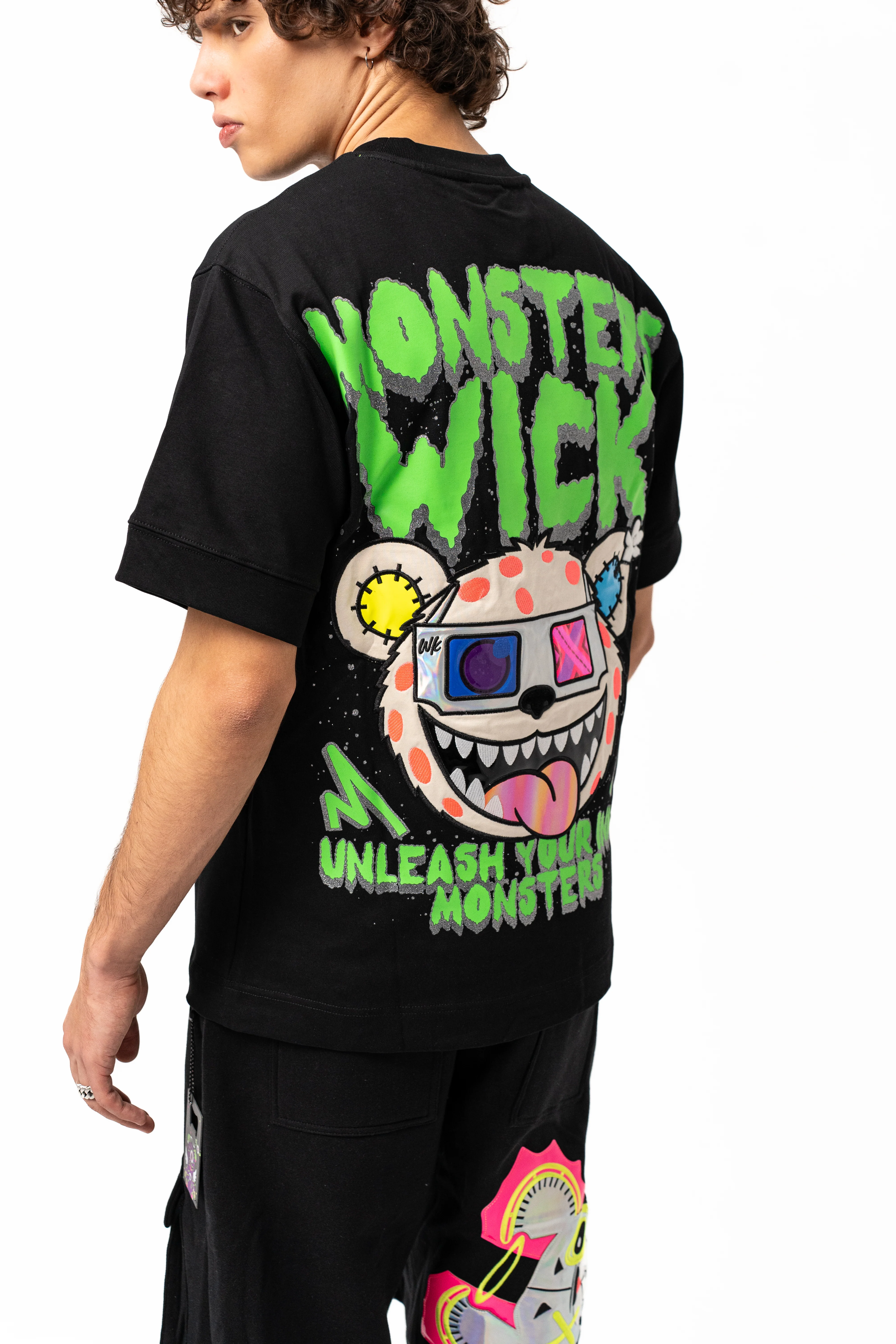 T-SHIRT OVERSIZED 3D GLASS BLACK