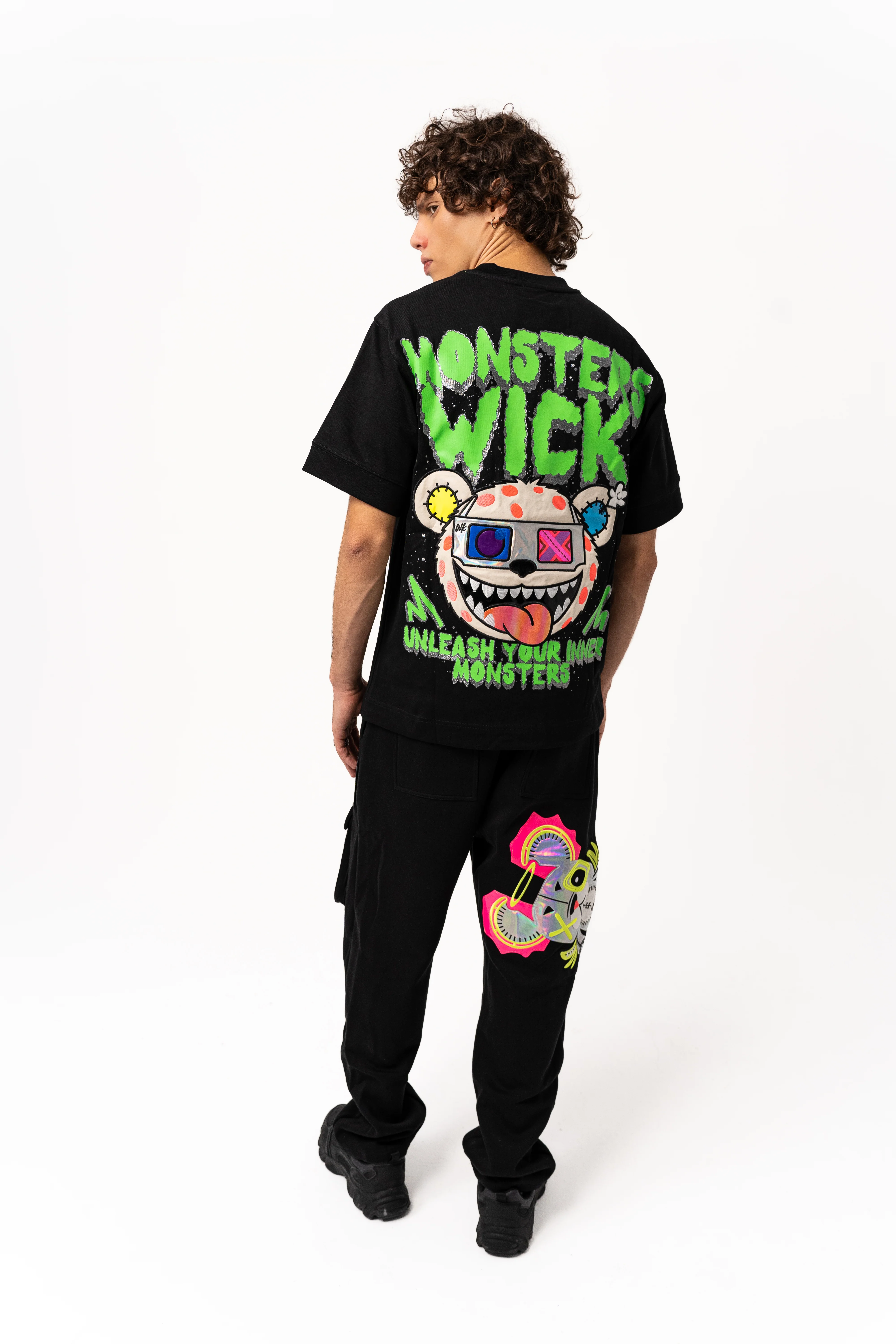 T-SHIRT OVERSIZED 3D GLASS BLACK