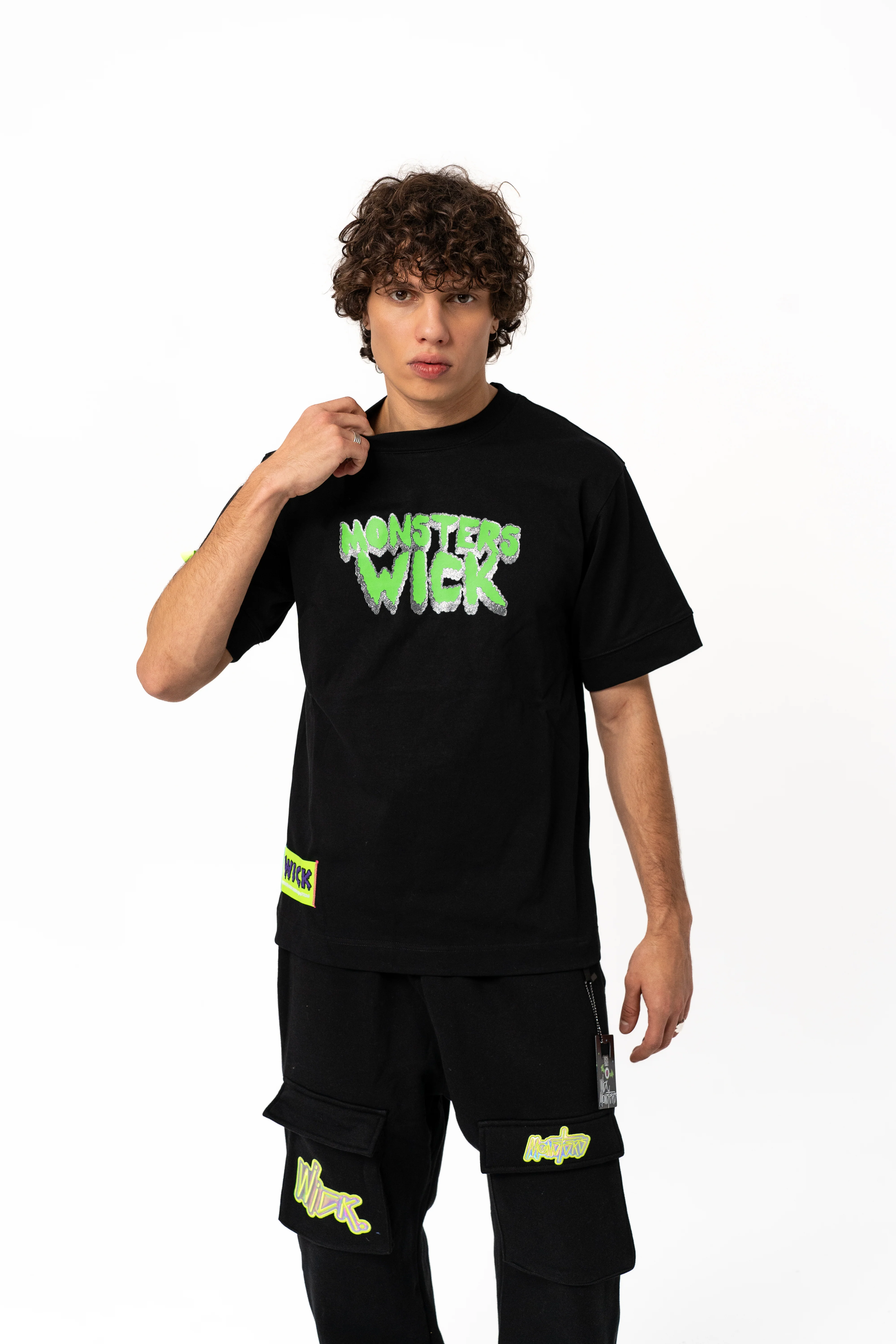 T-SHIRT OVERSIZED 3D GLASS BLACK