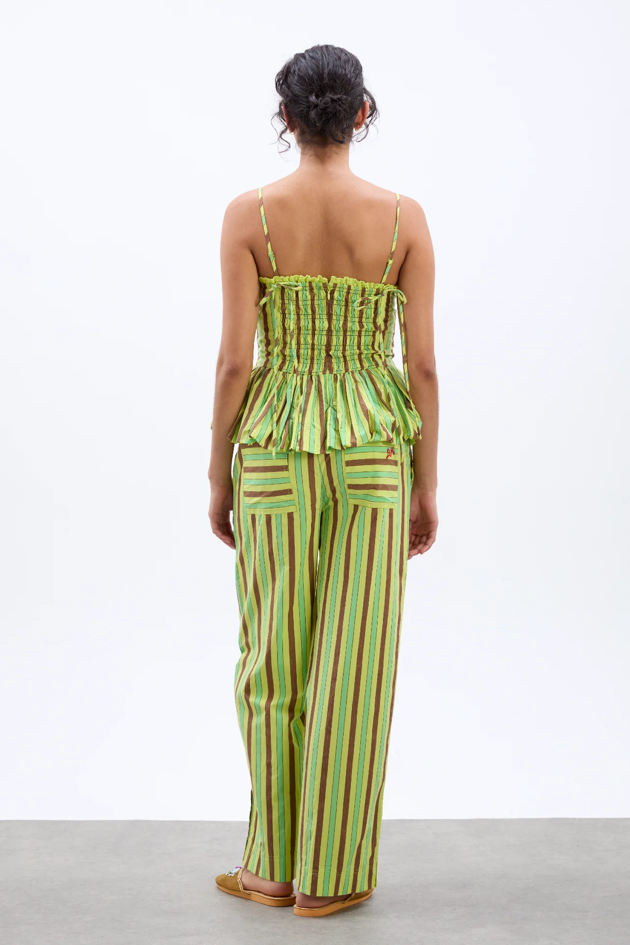 bethan bubble cami - tropical business stripe