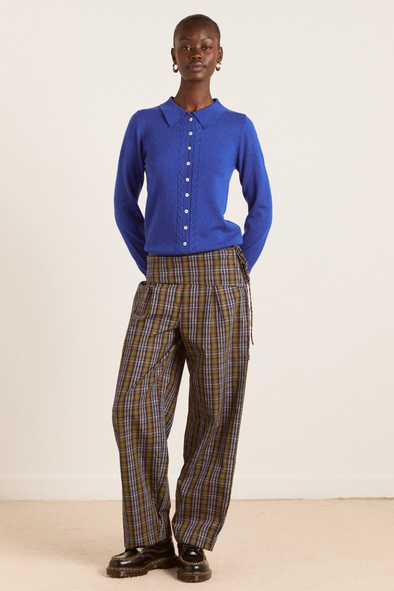 voula wool and cashmere blend cardigan - blue