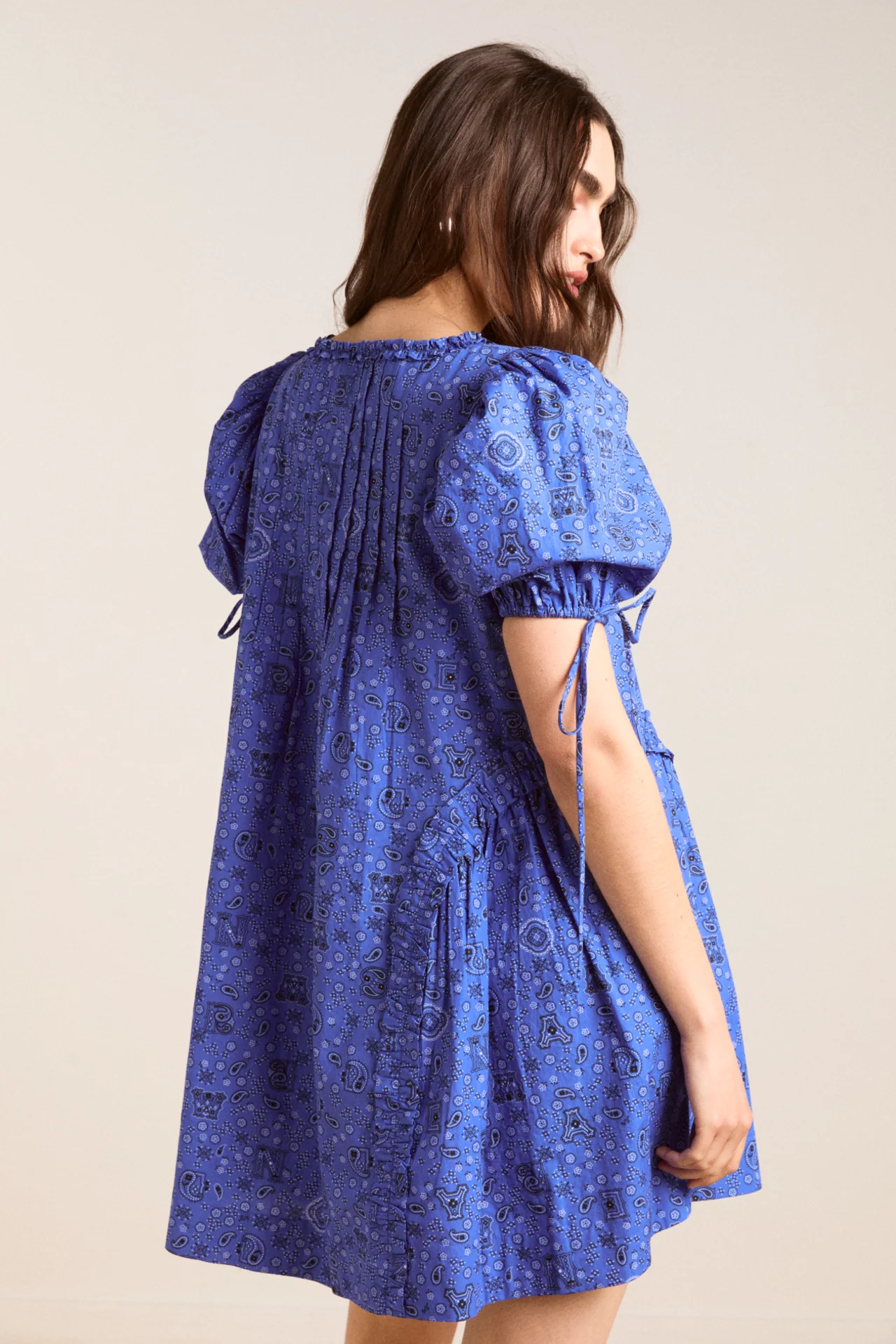 meri mini dress - blue paisley
