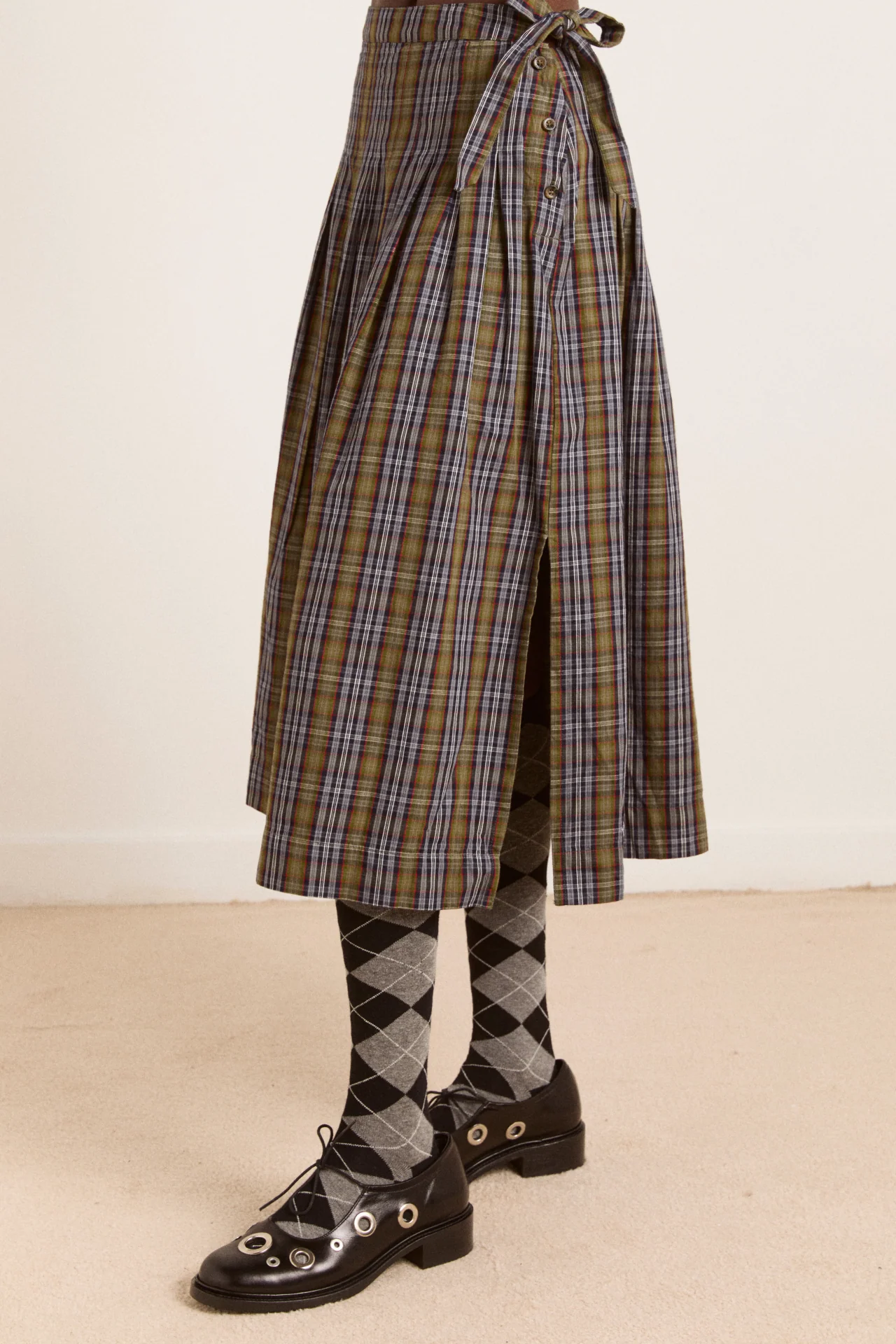 josie midi skirt - multi check