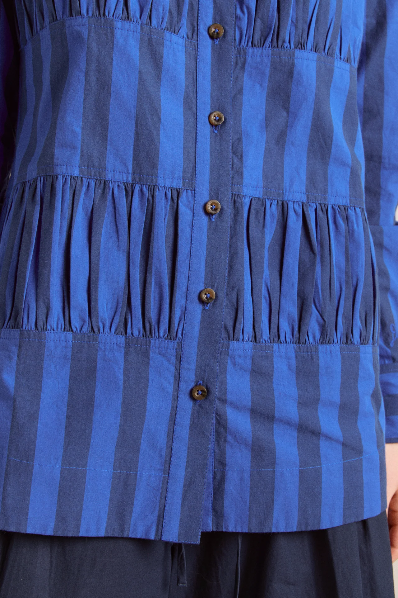 xenia shirt - cobalt stripe