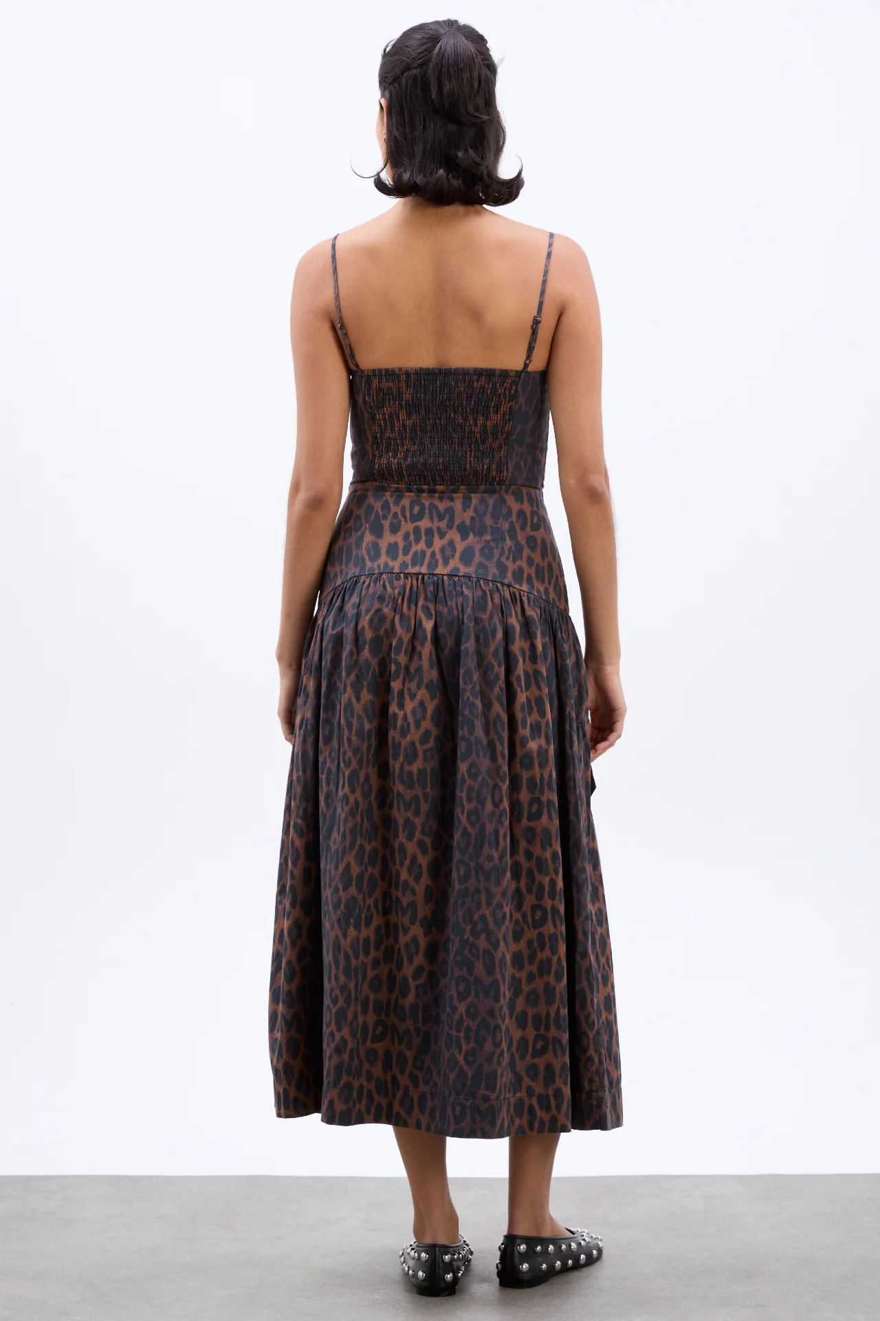persephone midi dress - dark leopard