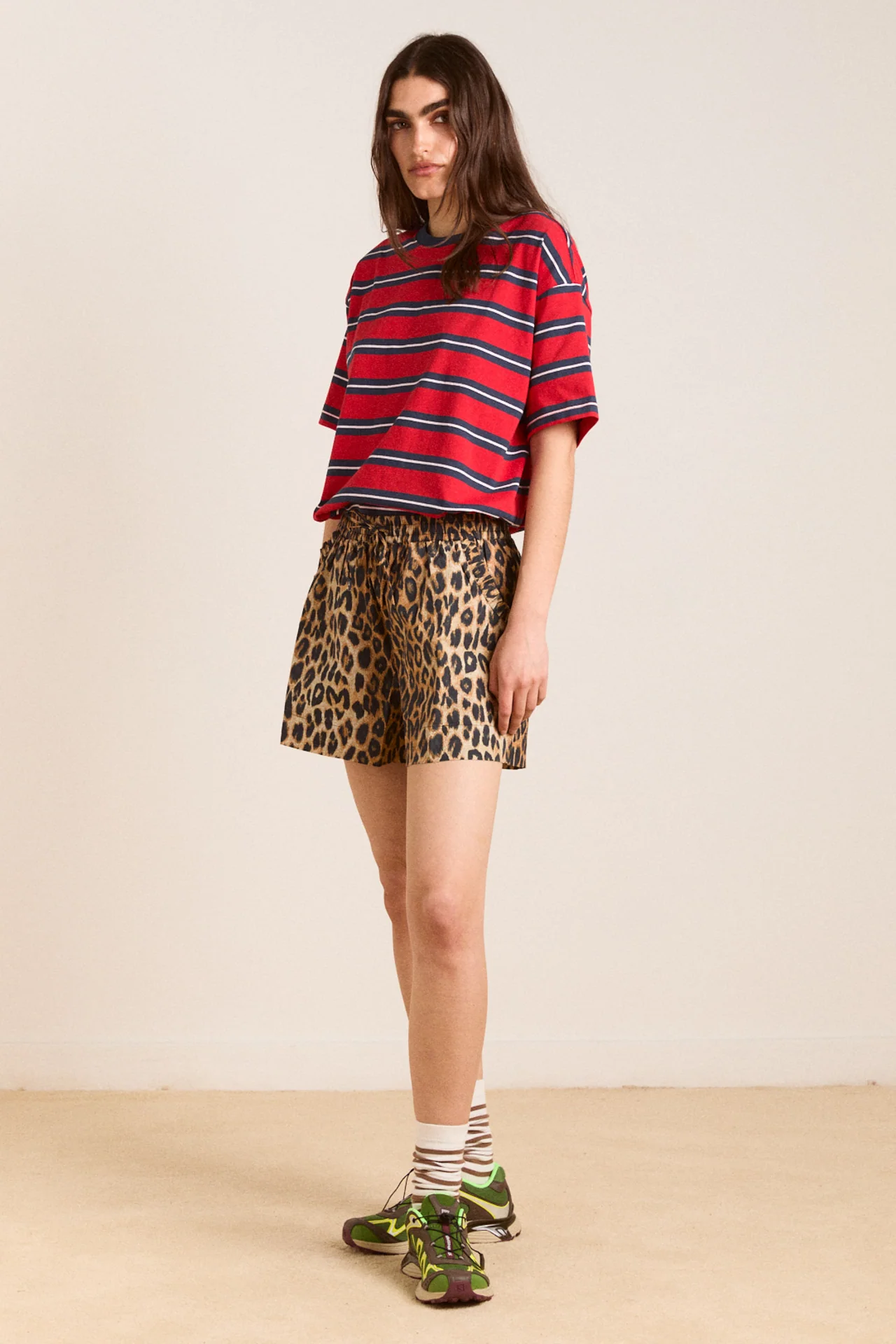 leopard pull on shorts