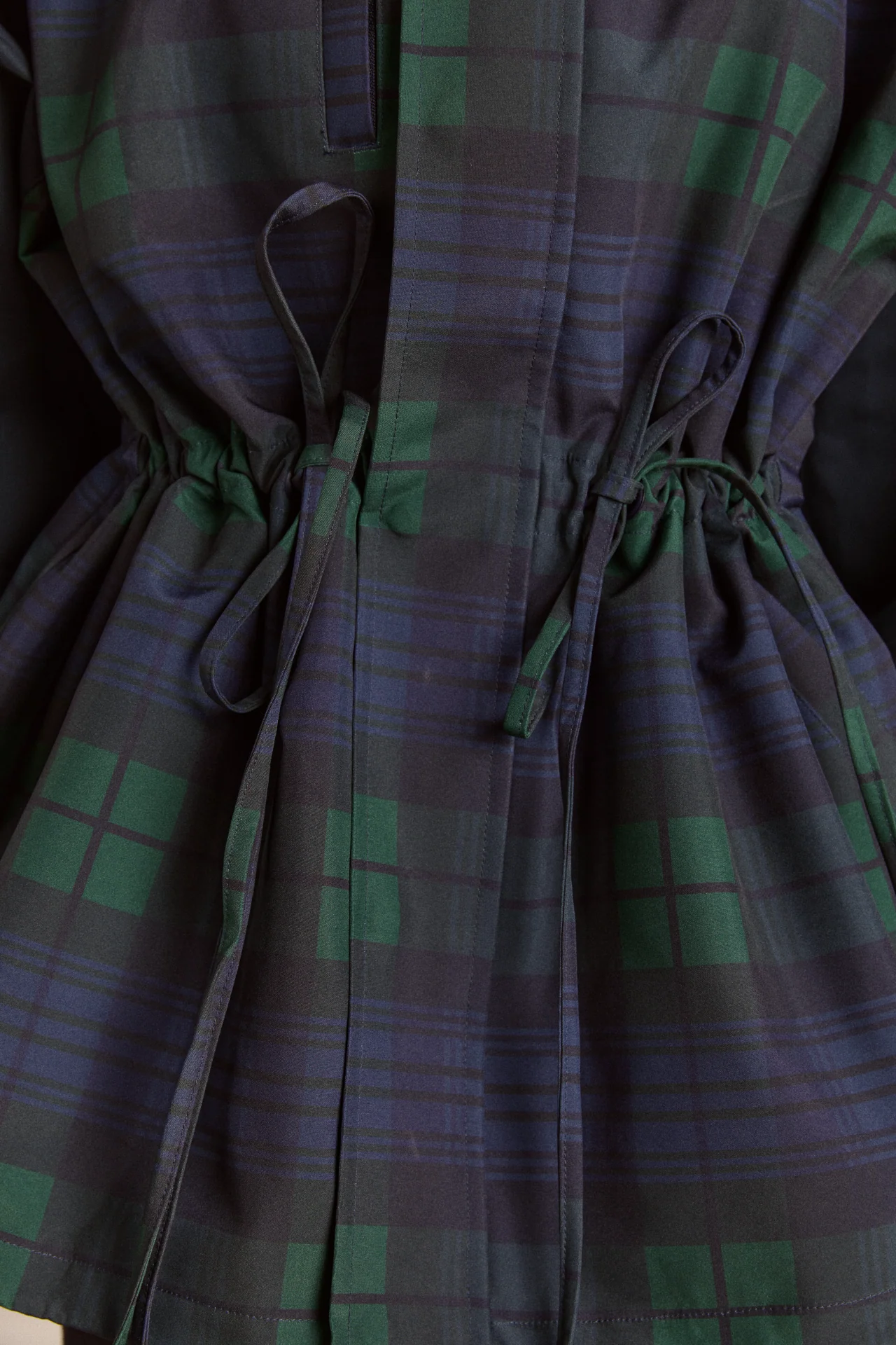 pre-order liu shower resistant raincoat - navy check