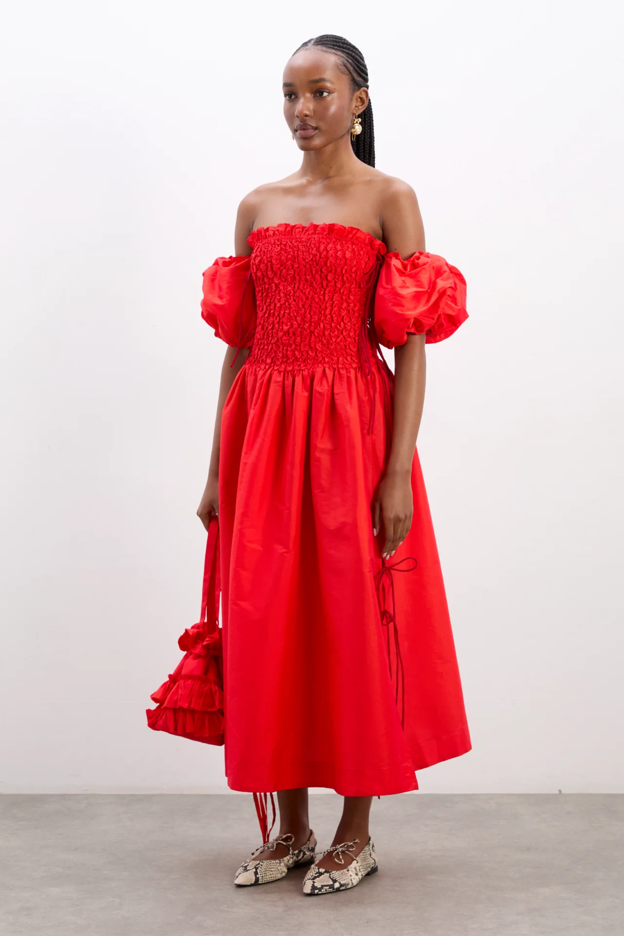 sita multiway midi dress - red