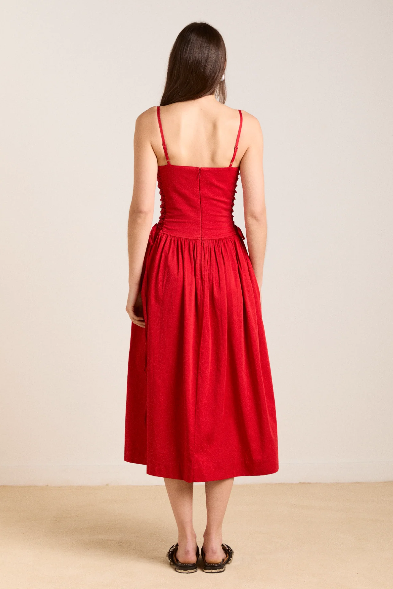 angelina midi dress - red