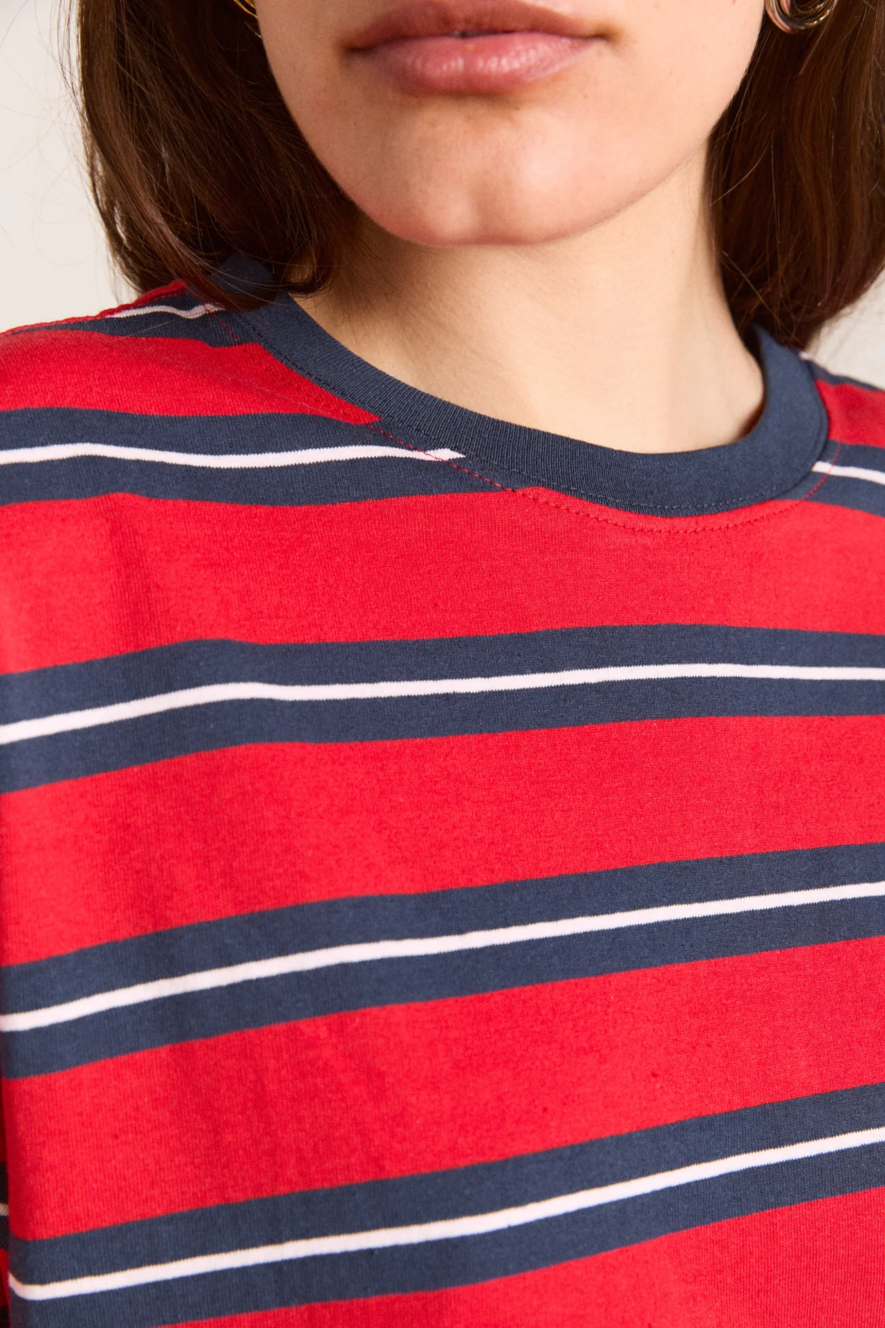 boyfriend tee - red/navy stripe