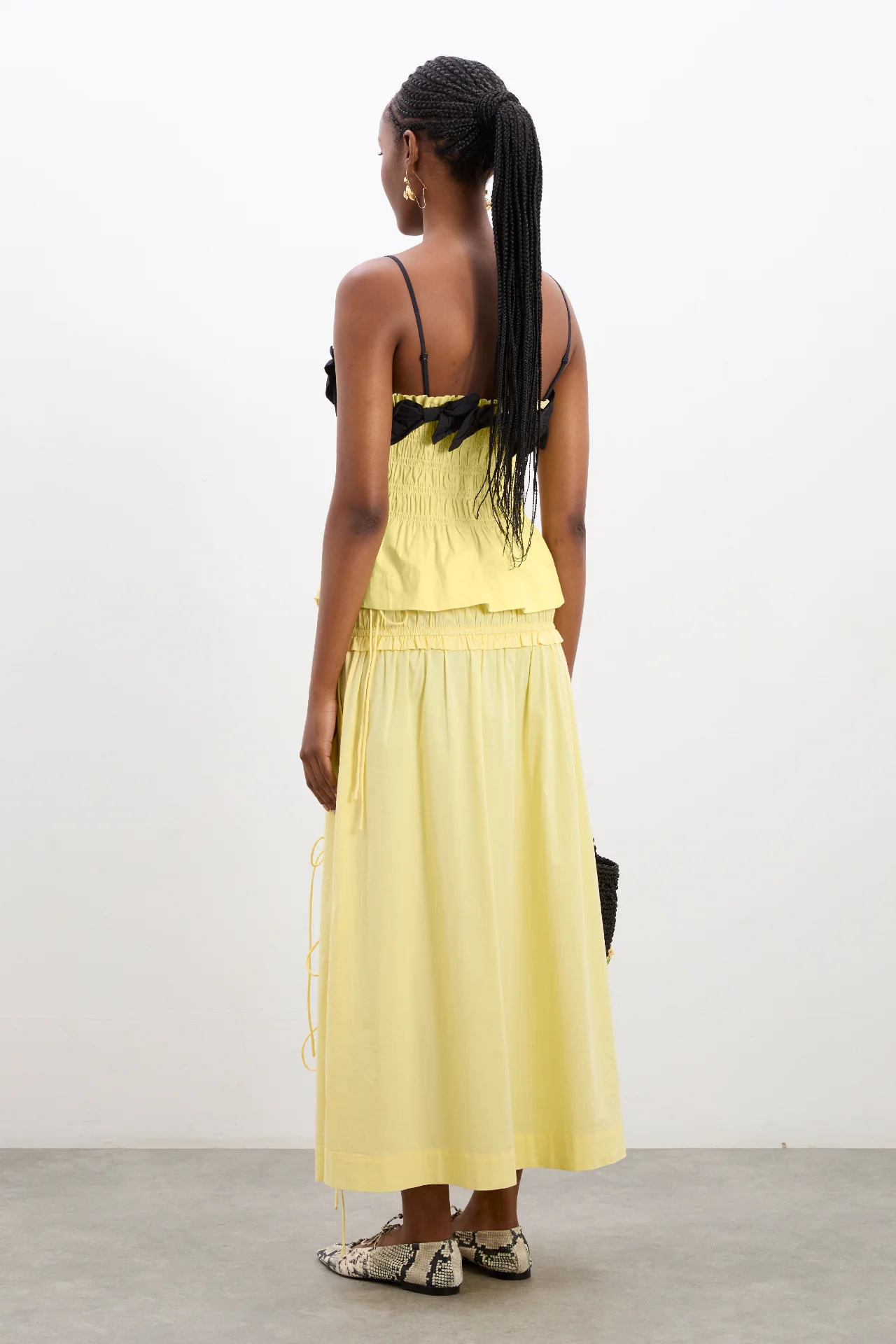 bea cami - butter yellow & black