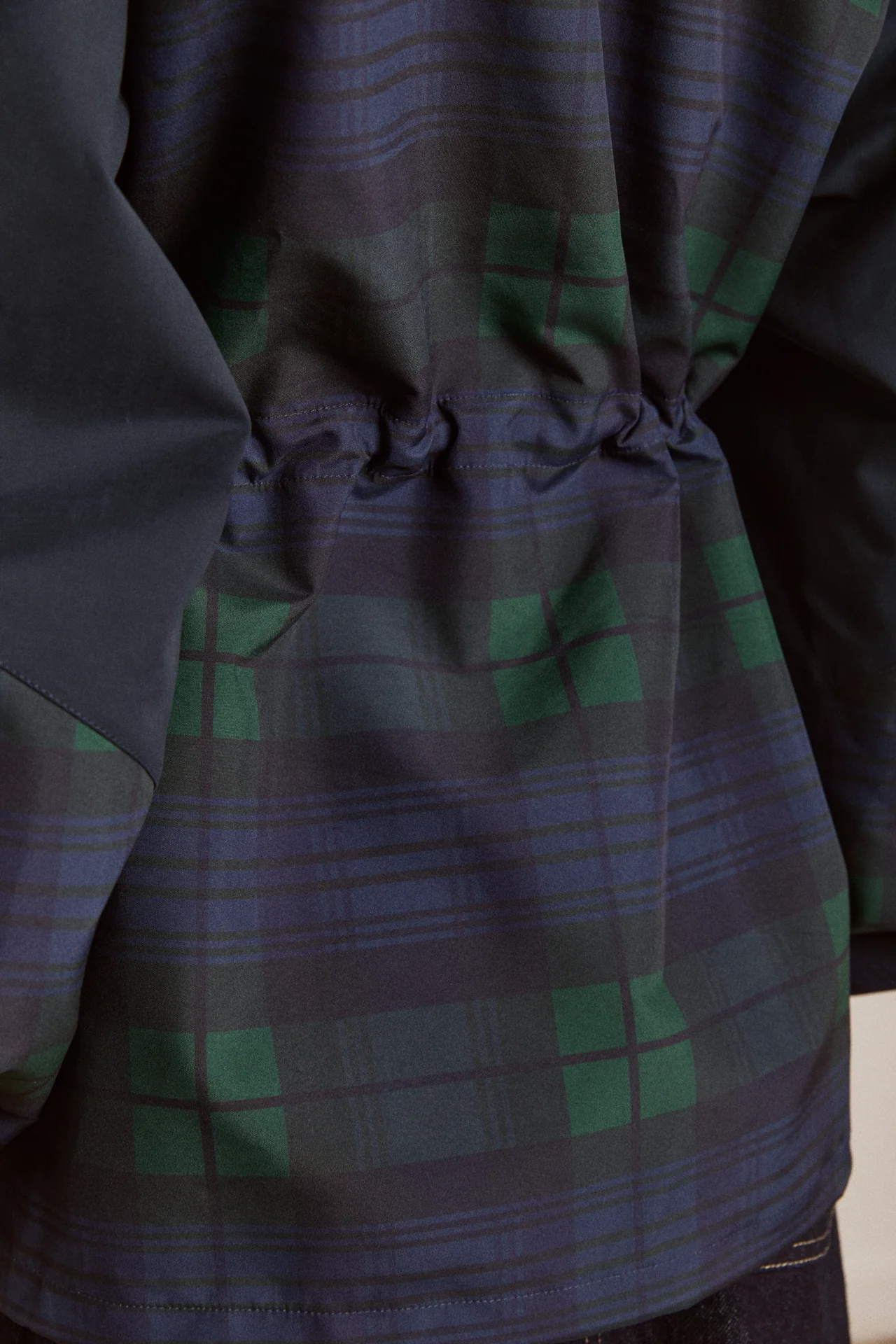 pre-order liu shower resistant raincoat - navy check