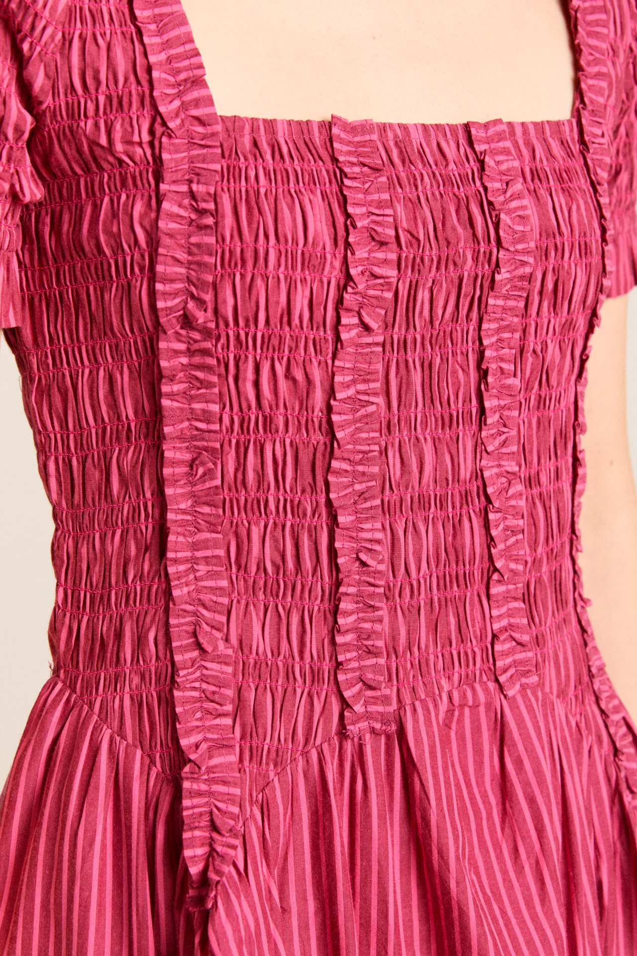 raphaela ruffle midi dress - berry business