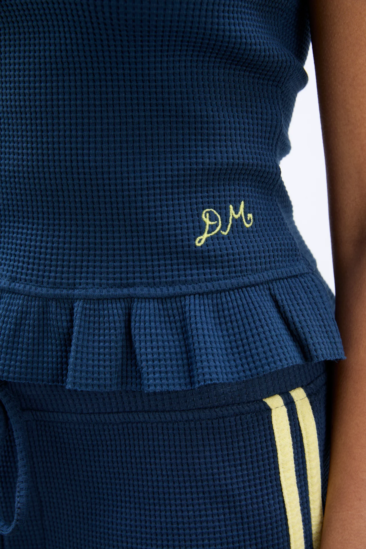 hattie waffle cami - navy/butter