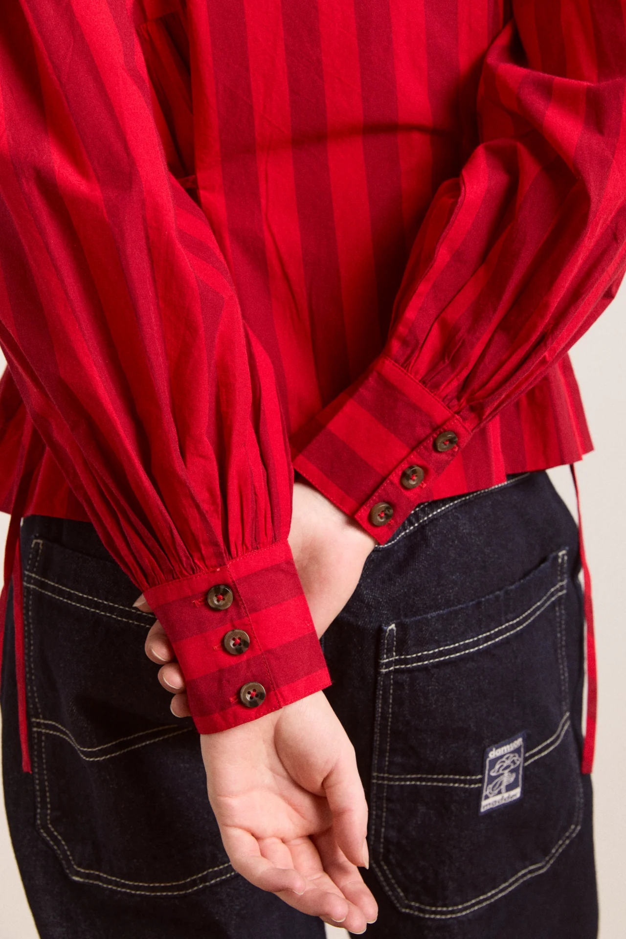 charlize blouse - red stripe