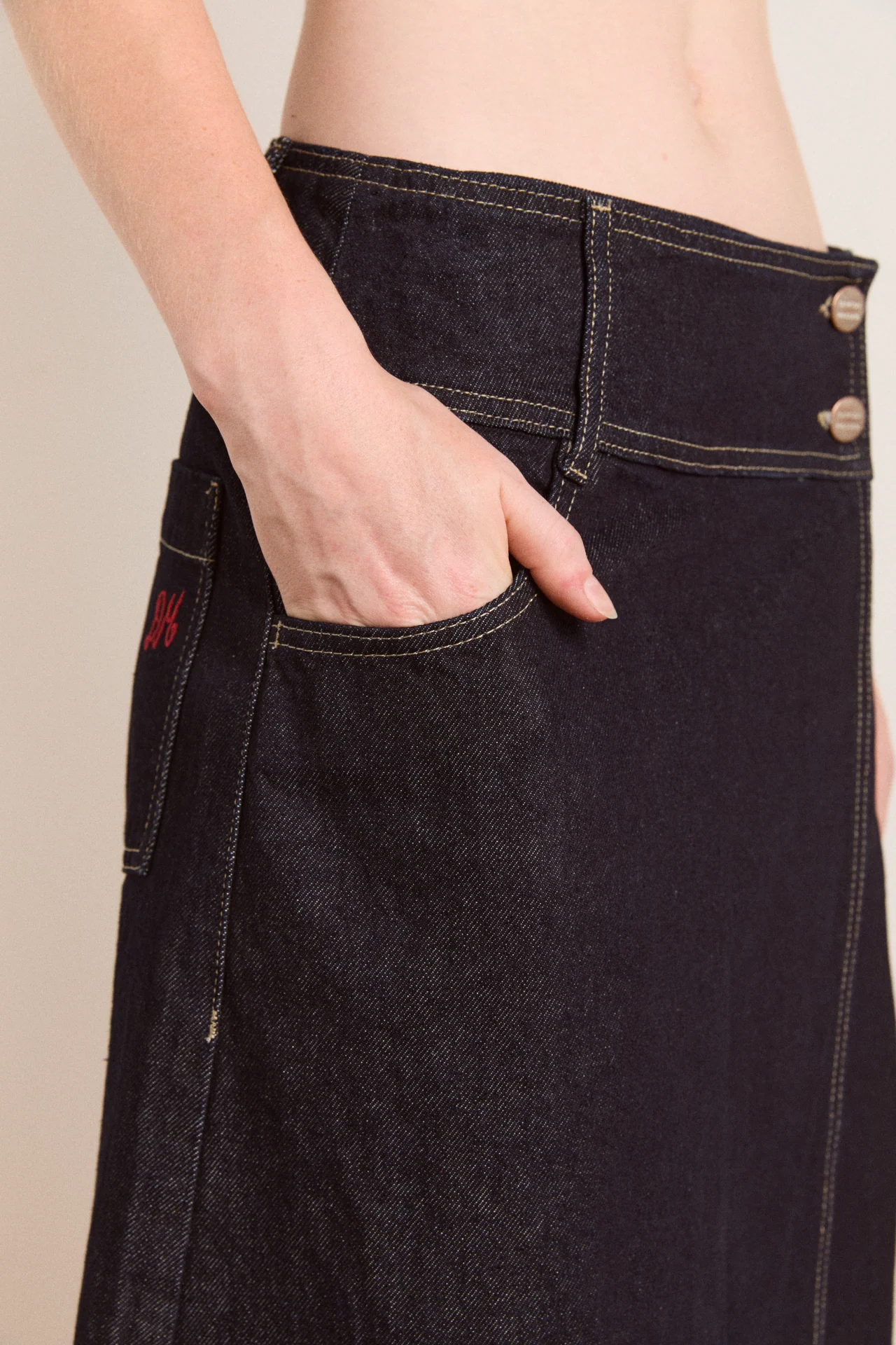 raye denim skirt - dark indigo