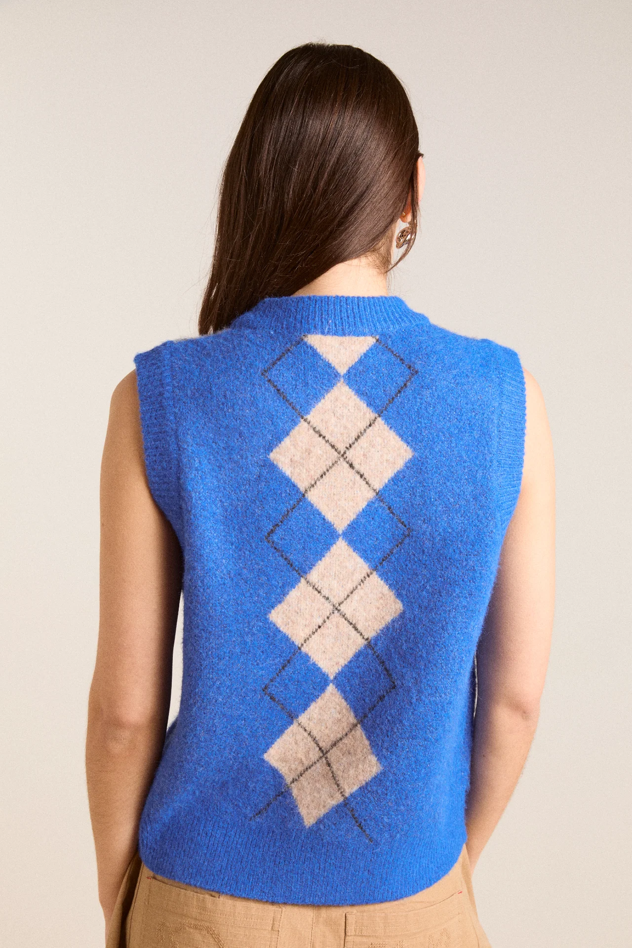 aggie knitted vest - argyle