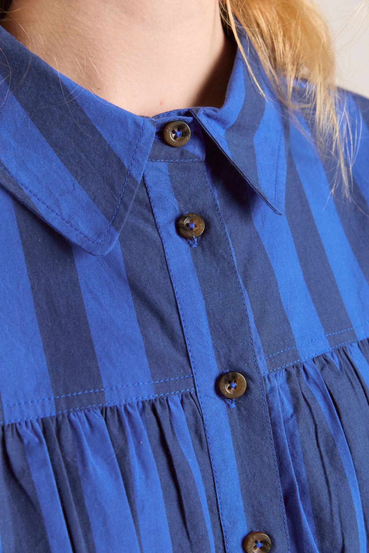 xenia shirt - cobalt stripe