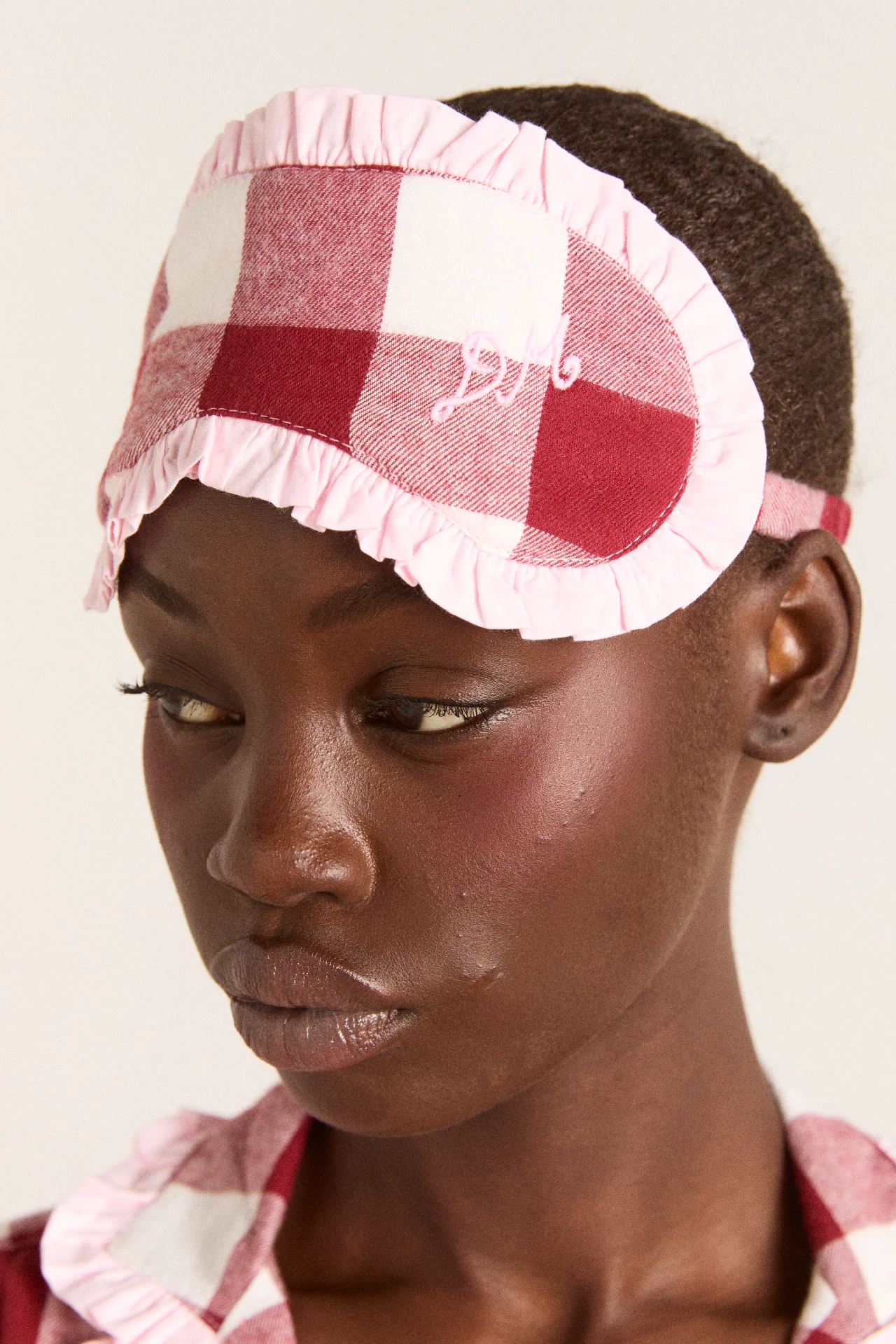 antonella pj set - burg gingham