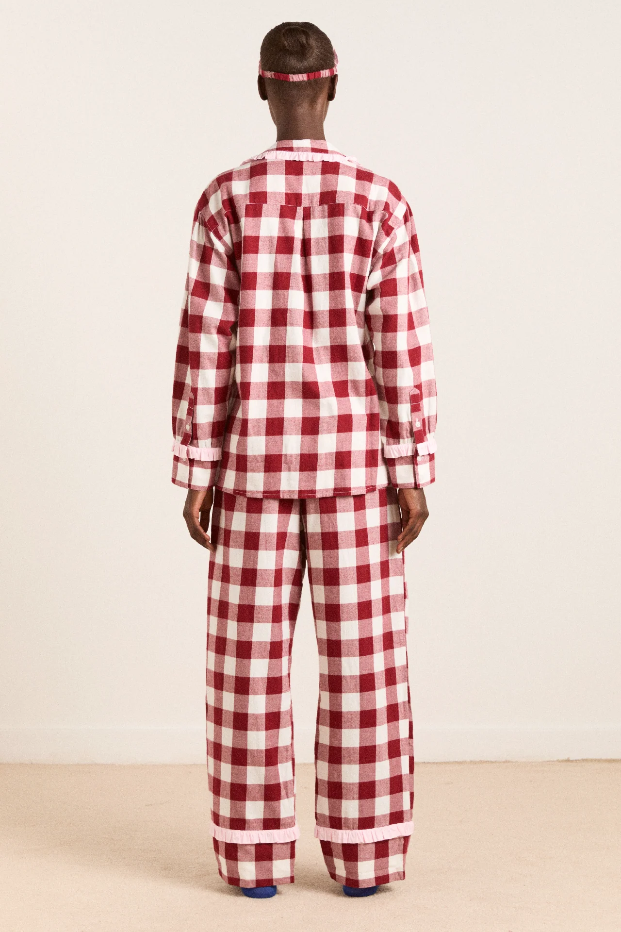 antonella pj set - burg gingham
