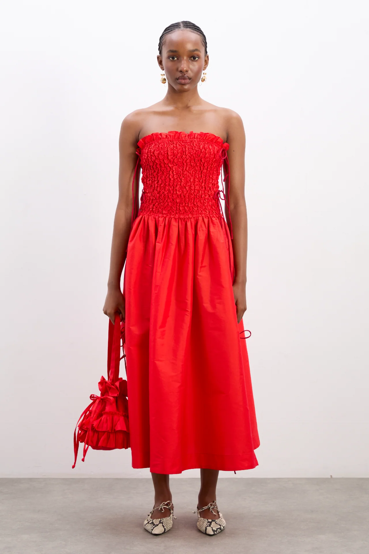 sita multiway midi dress - red