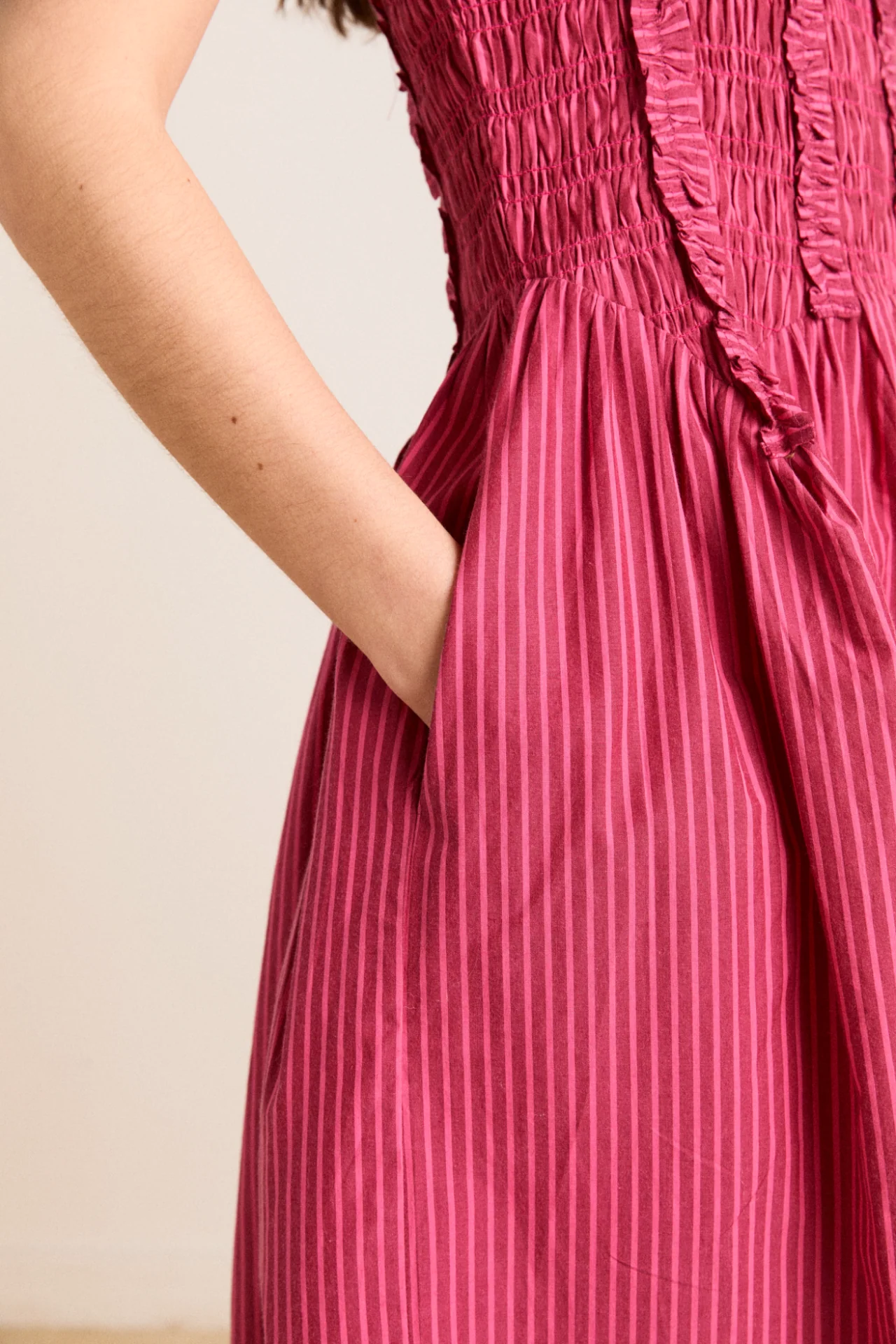 raphaela ruffle midi dress - berry business