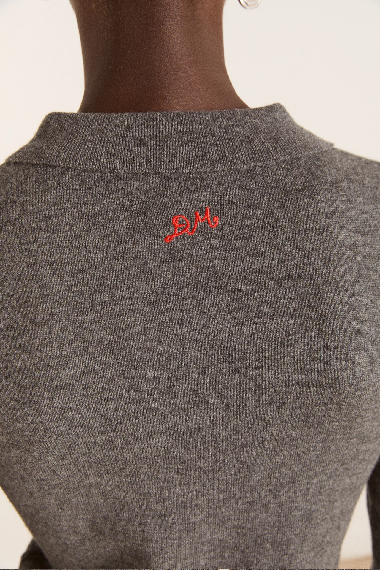 voula wool and cashmere blend cardigan - charcoal