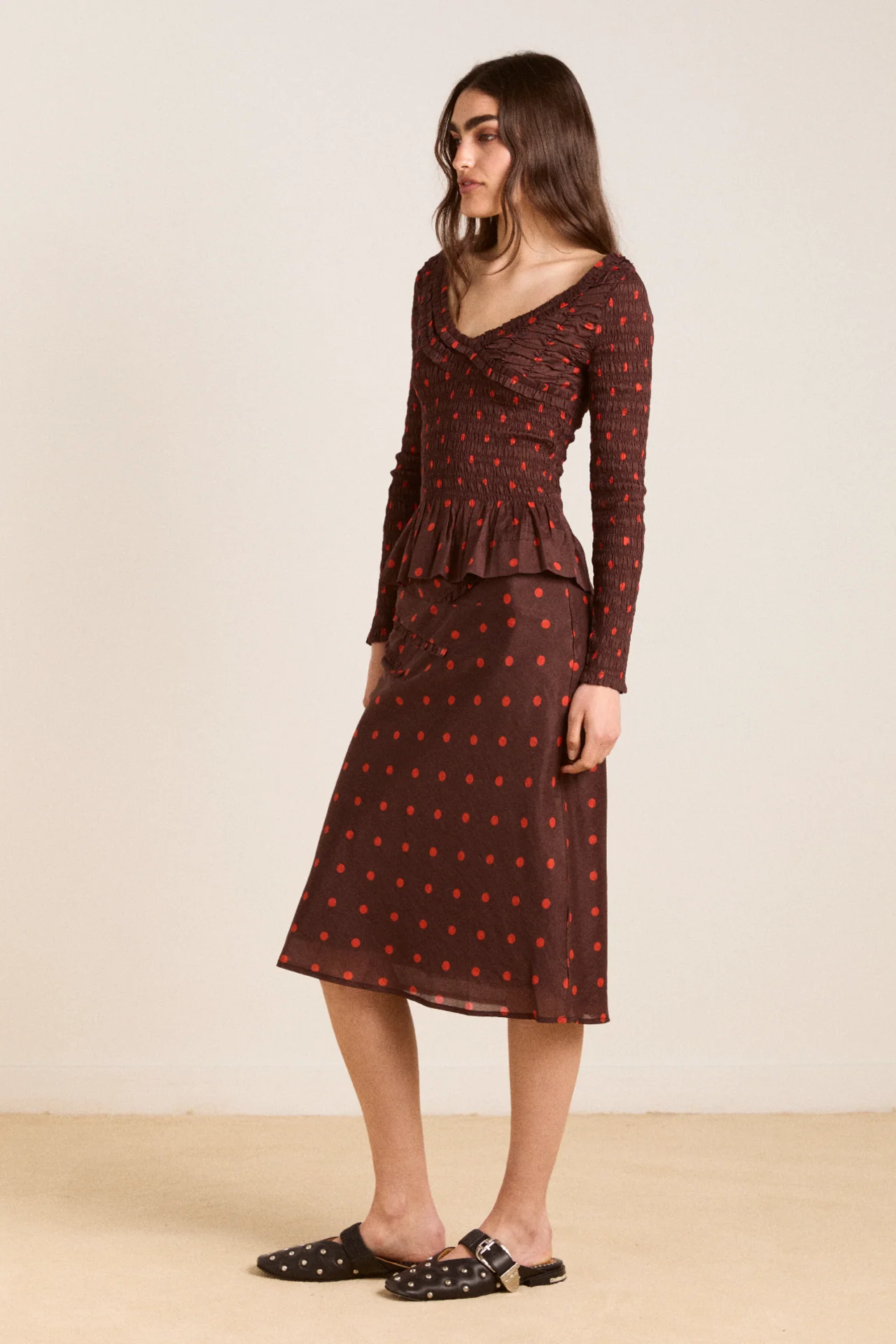 octavia skirt - burgundy spot