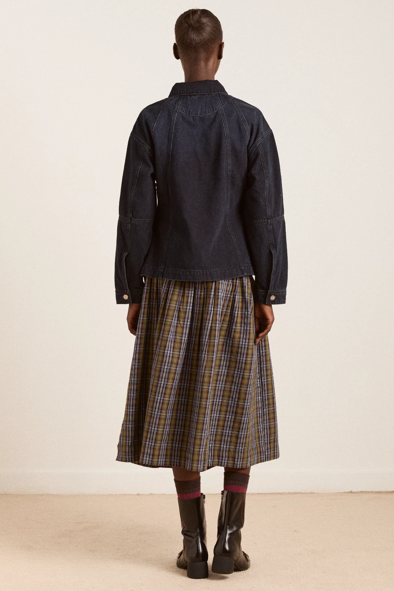 josie midi skirt - multi check