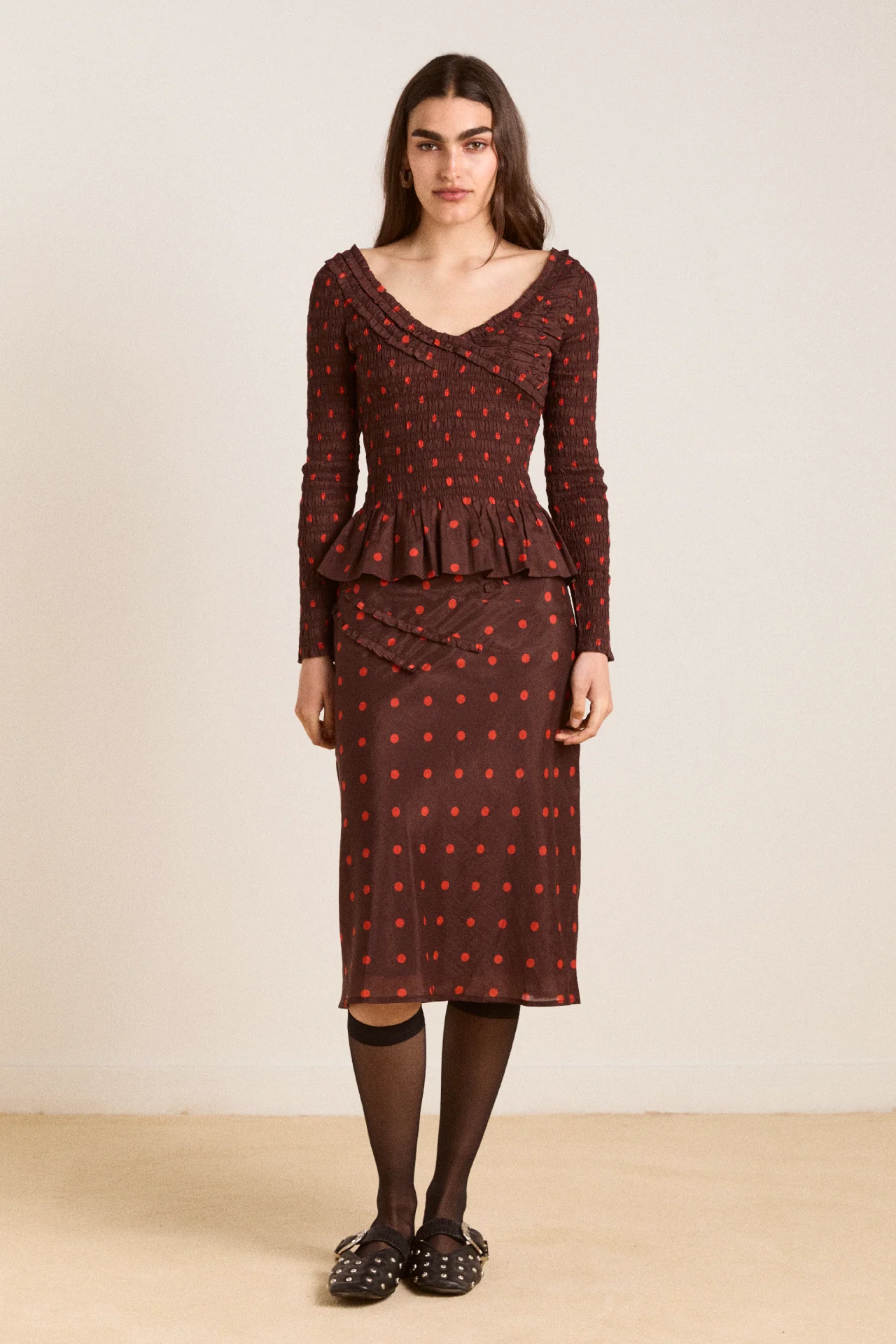 octavia skirt - burgundy spot