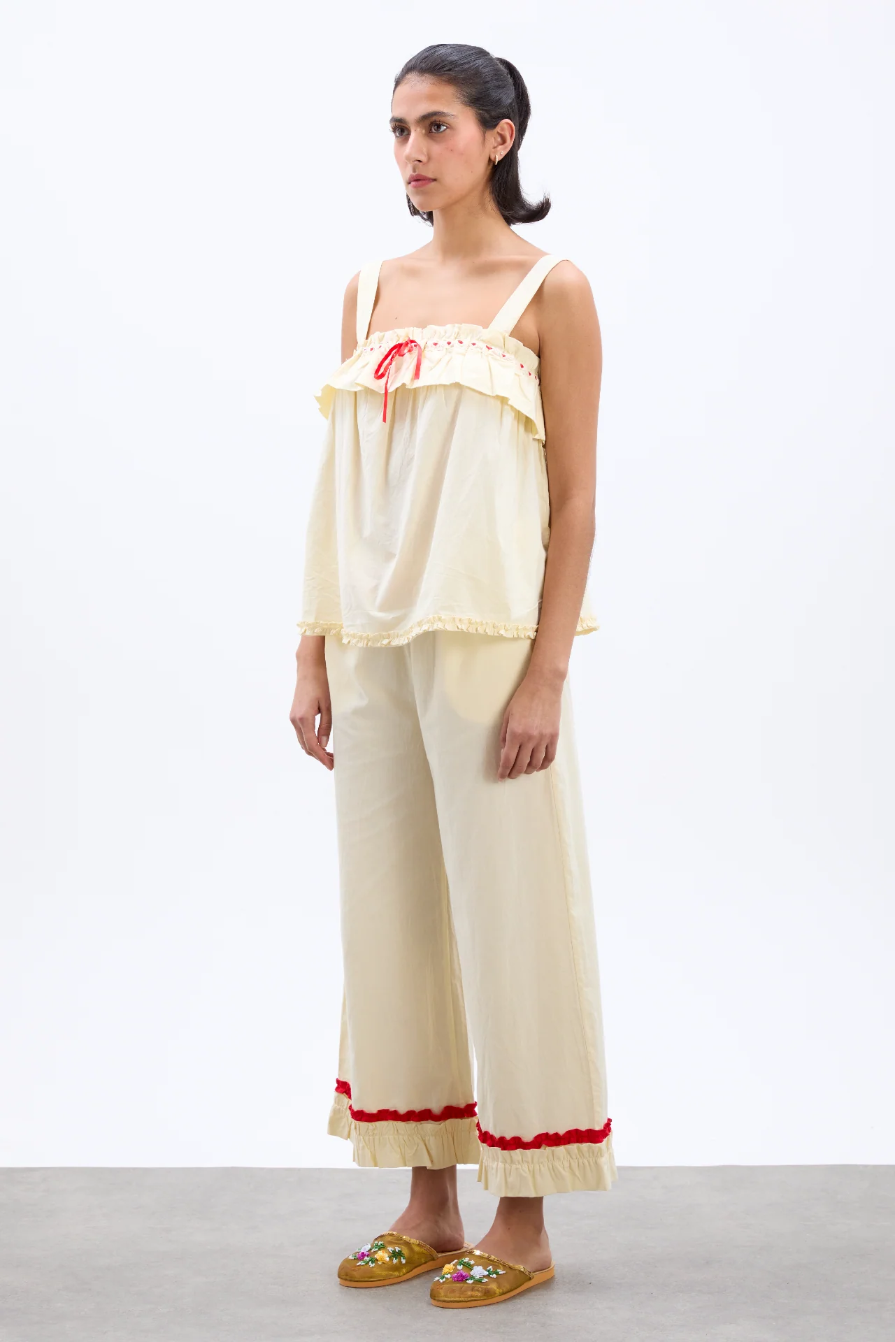 tula wide strap smock cami - butter/red