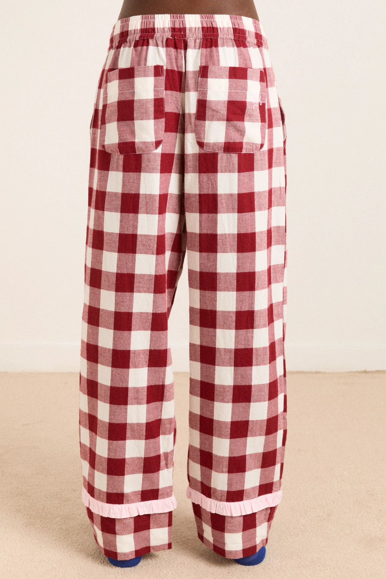 antonella pj set - burg gingham