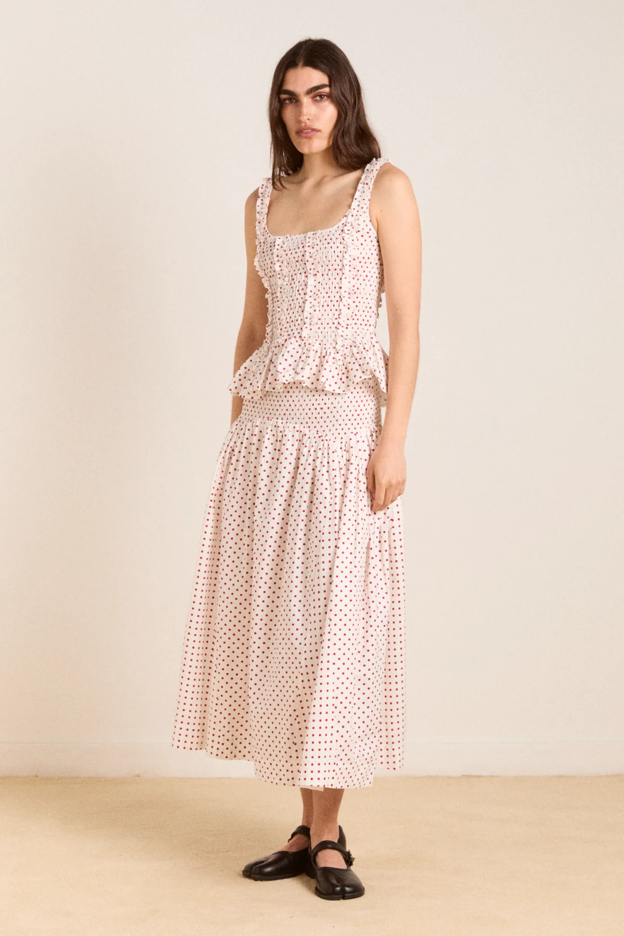 raphi cami  - off white and red spot