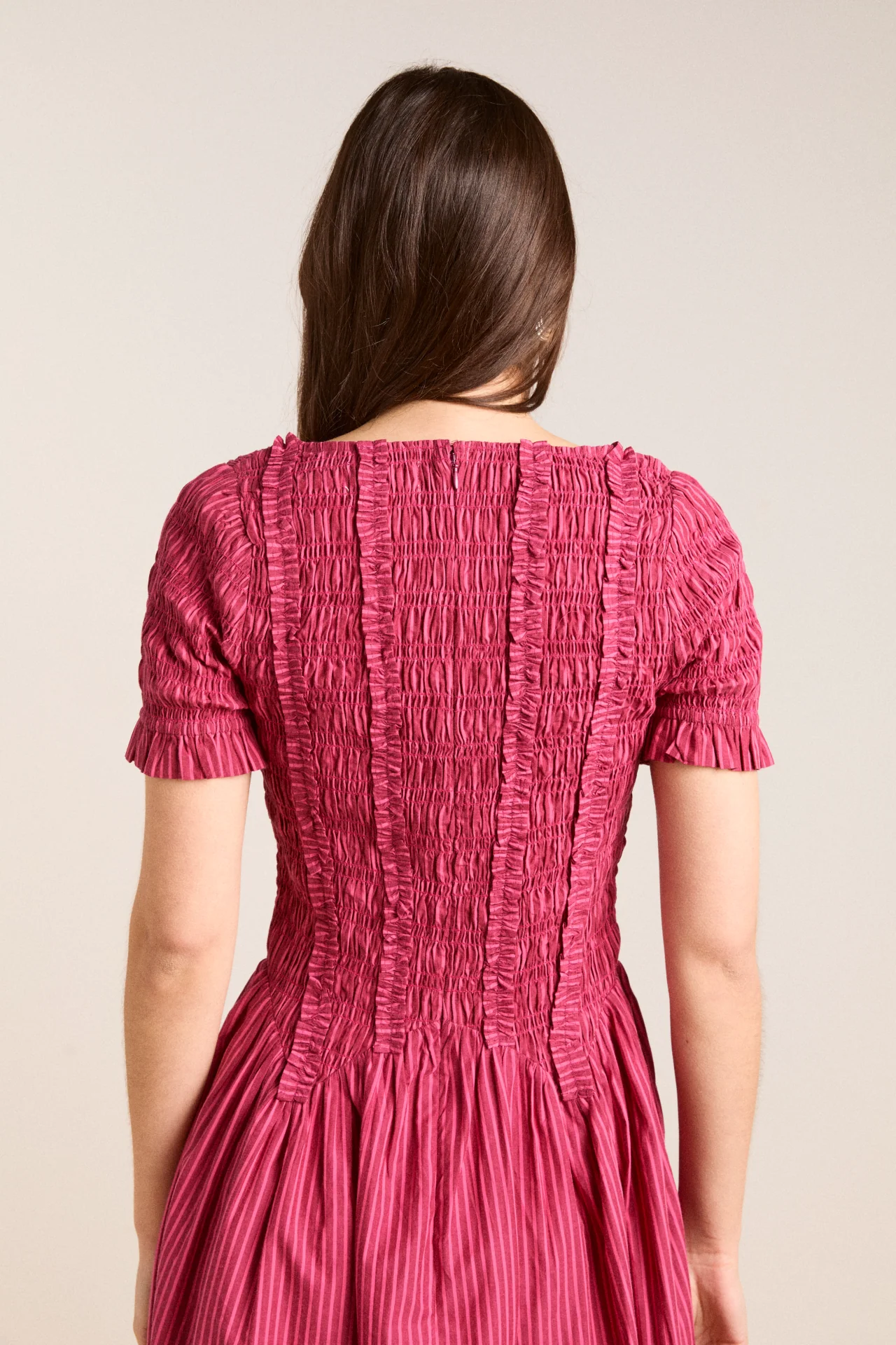 raphaela ruffle midi dress - berry business