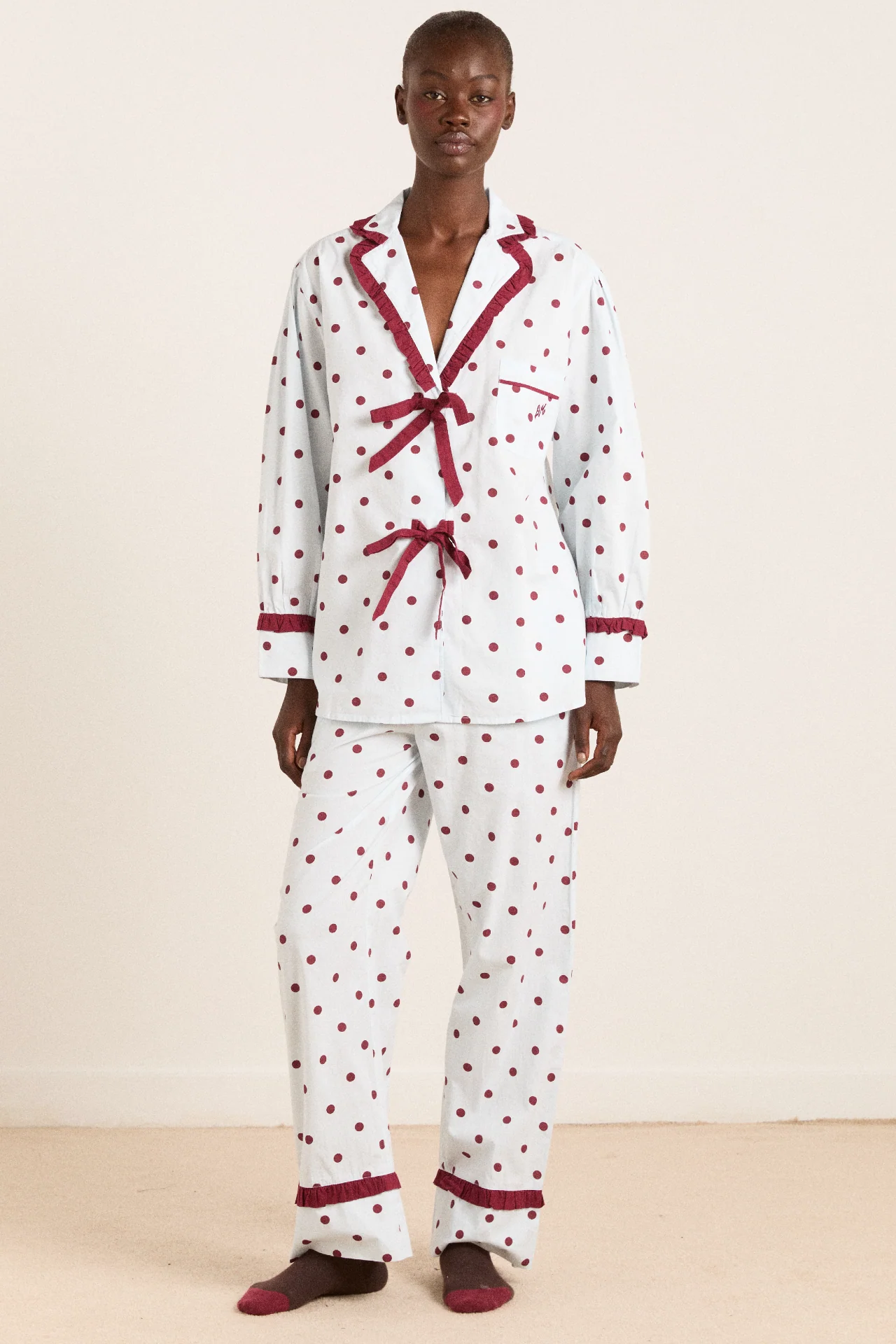 antonella pj set - polka dot