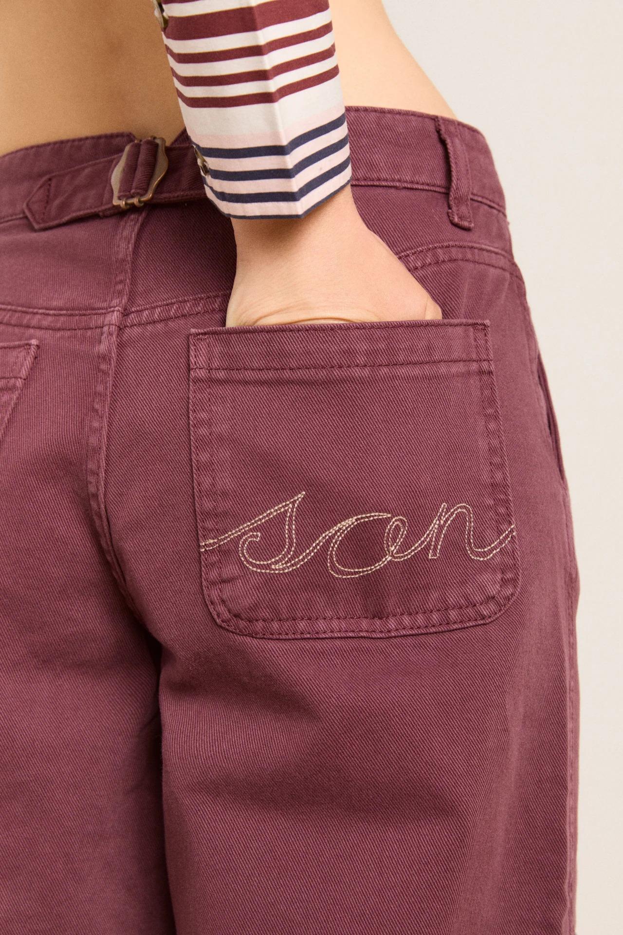 drew jeans - burgundy