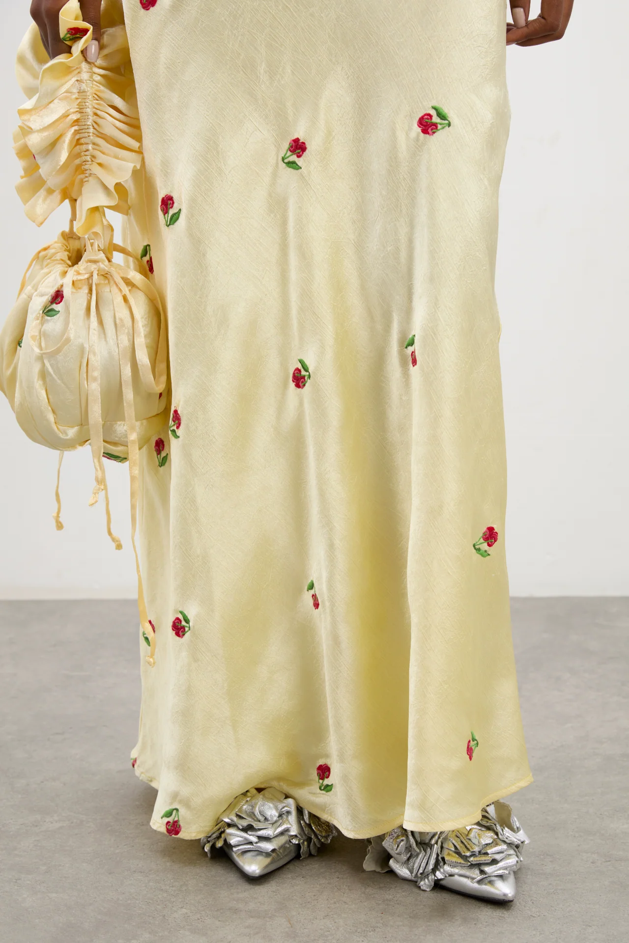 simone slip midi dress - butter yellow