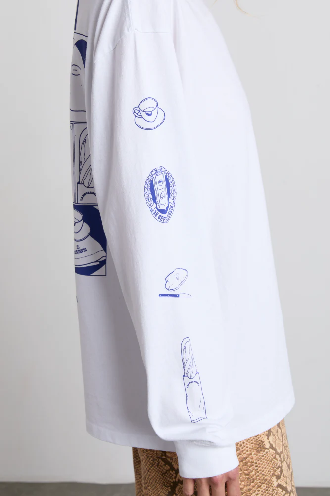 il bacio brunch long sleeve tee - white