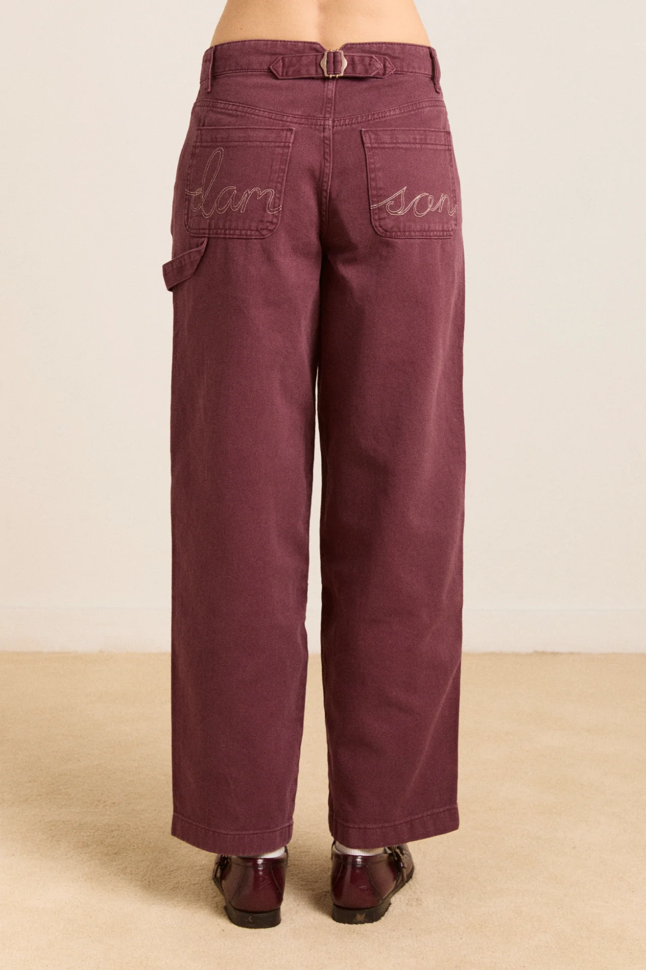 drew jeans - burgundy